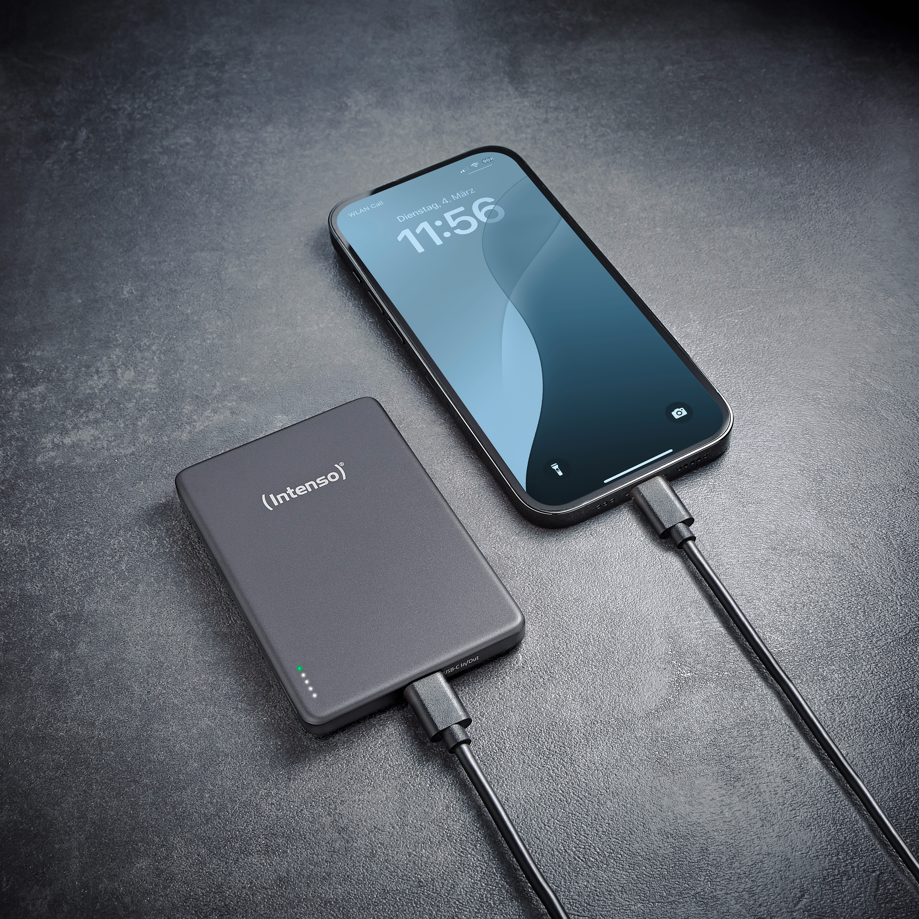INTENSO Powerbank Magnetic Wireless, MW 5000, 5000 mAh, grau