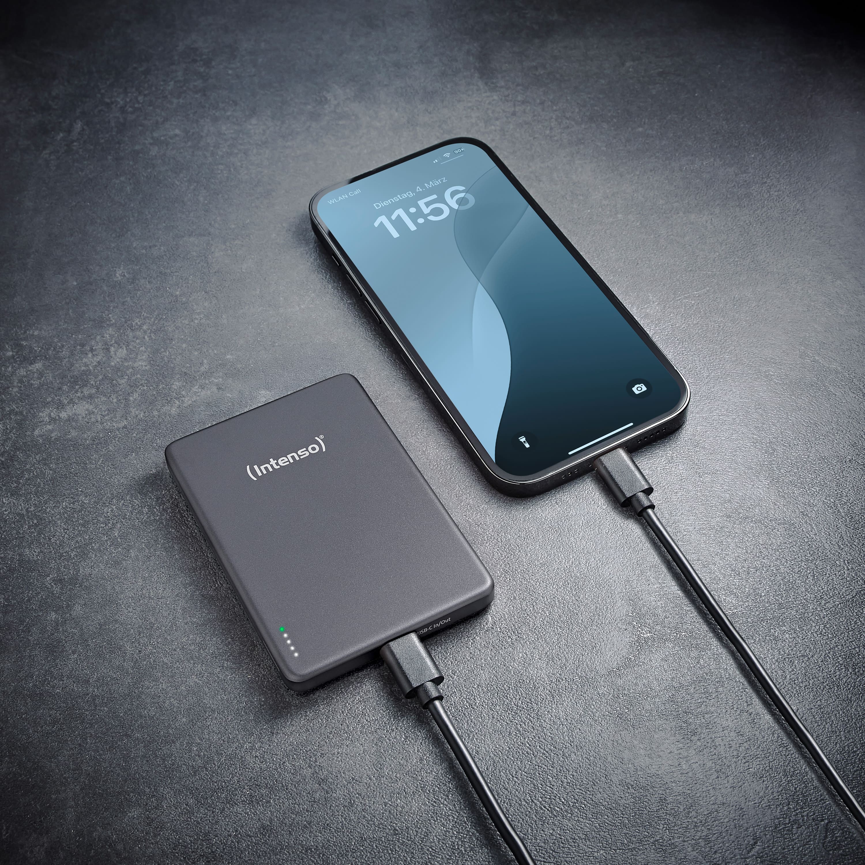 INTENSO Powerbank Magnetic Wireless, MW 5000, 5000 mAh, grau