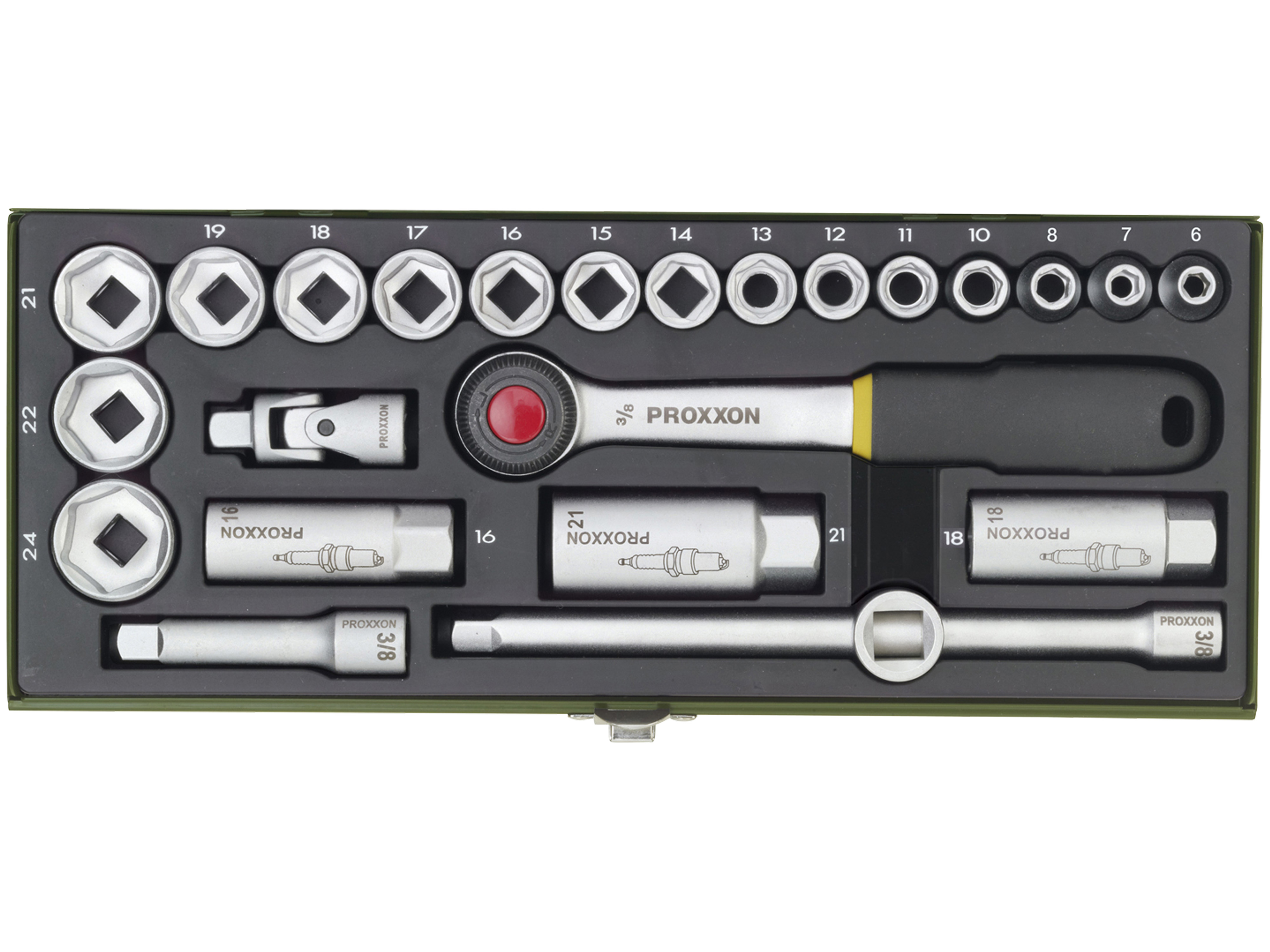 PROXXON Steckschlüsselsatz, 23110, 3/8", 24-teilig