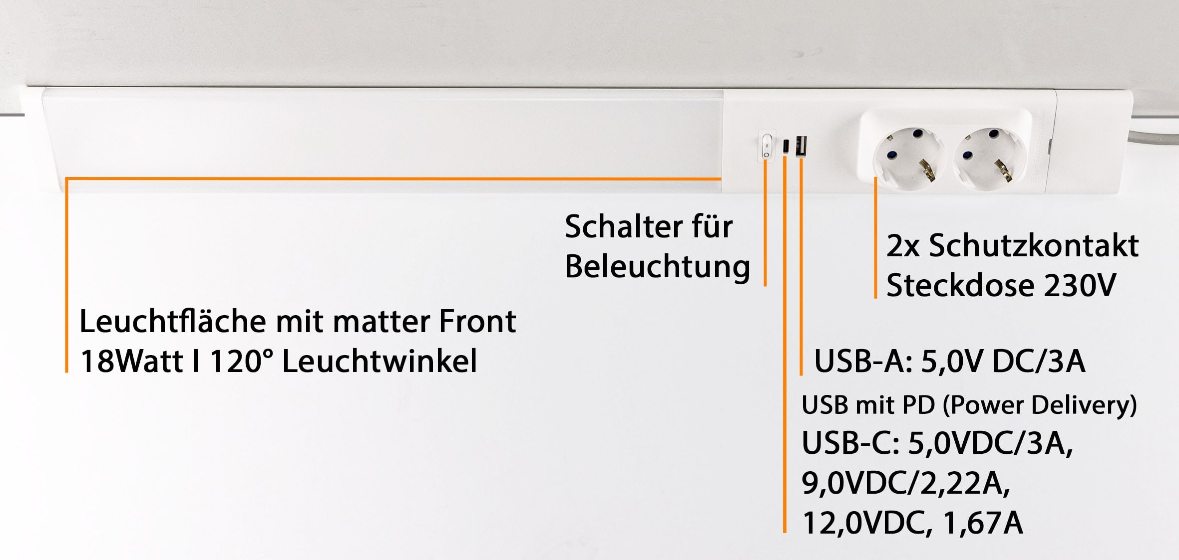 CHILITEC LED-Unterbauleuchte Arusha, EEK: F, 18 W, 1778 lm, 60 cm, weiß CHILITEC LED-Unterbauleuchte Arusha, EEK: F, 18 W, 1778 lm, 60 cm, weiß