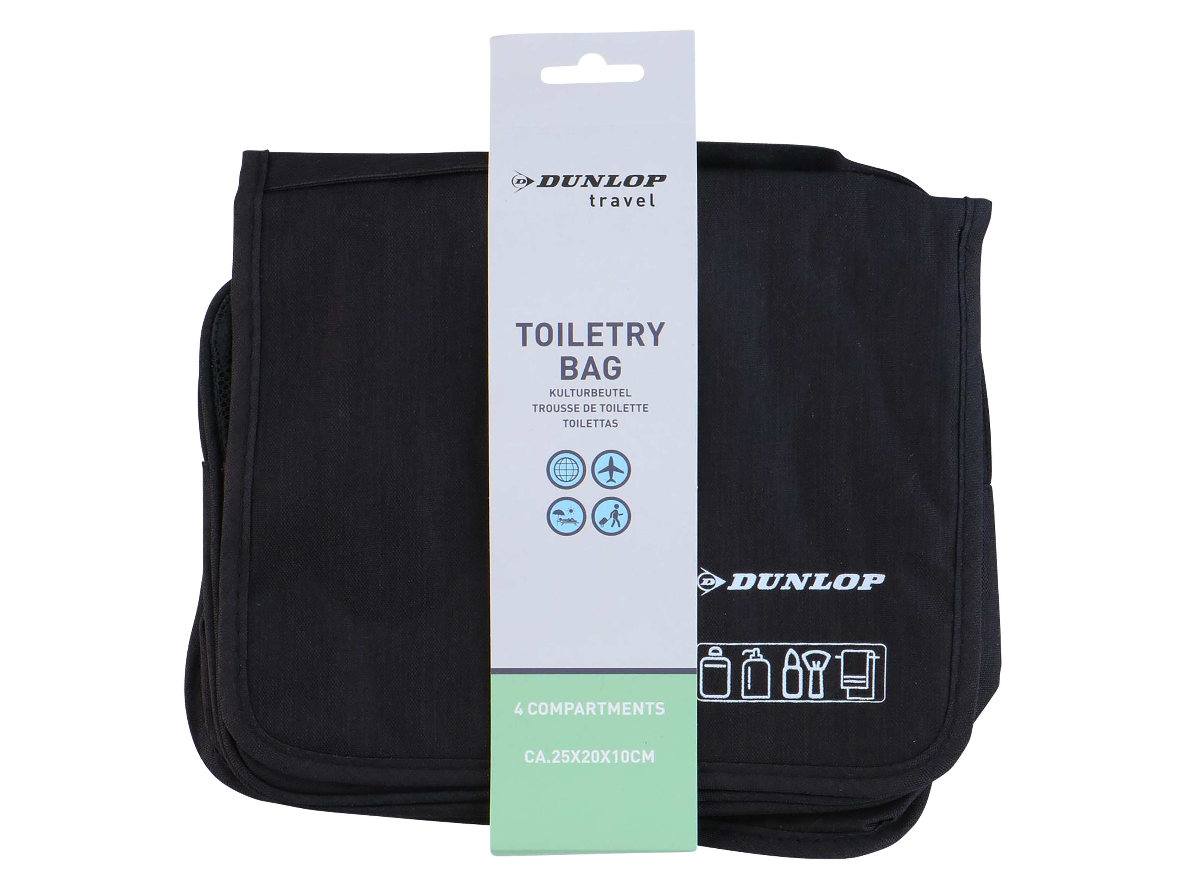 DUNLOP Kulturbeutel, 24,5x19x10 cm, Schwarz, Grau, Blau