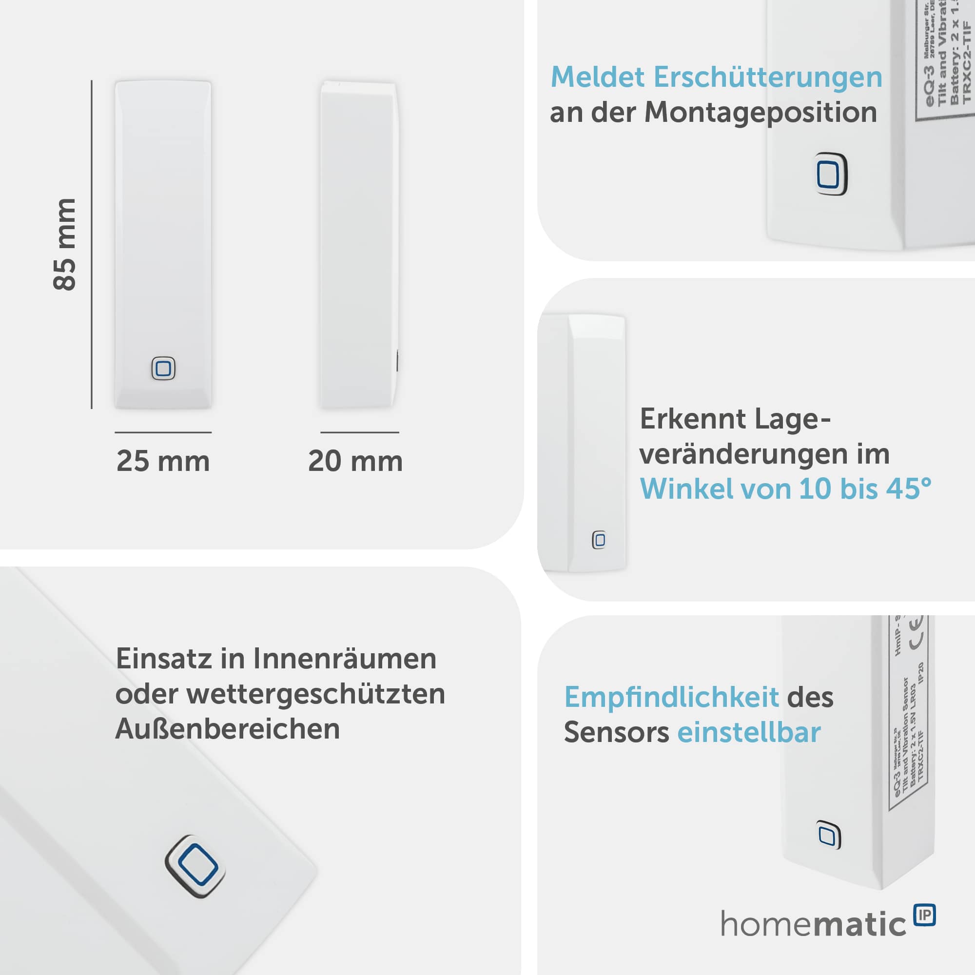 HOMEMATIC IP 151979A0, Neigungs- und Erschütterungssensor