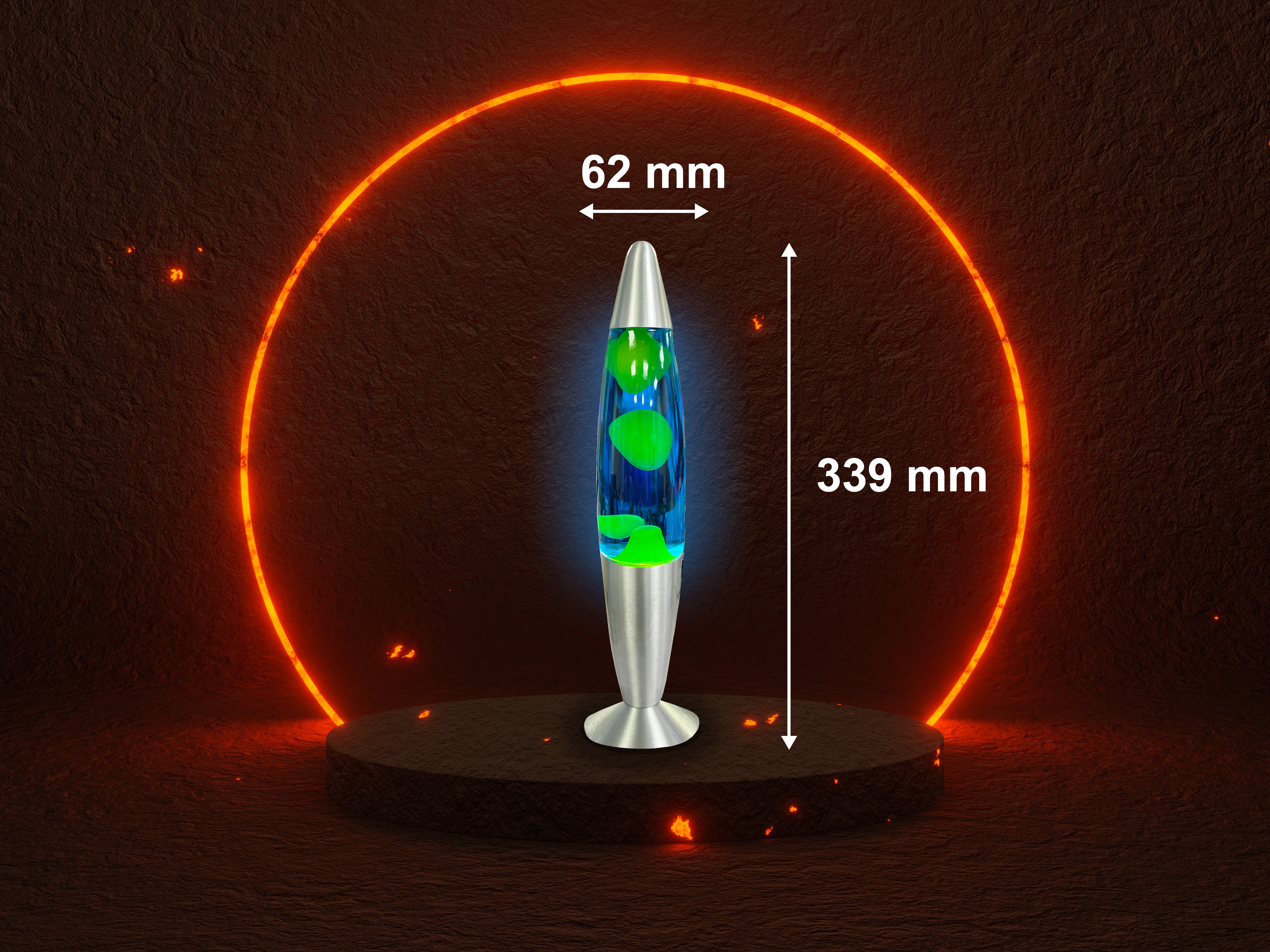 BLULAXA LED-Lava-Tischleuchte, 50961, 20W, 34 cm, gelb/blau