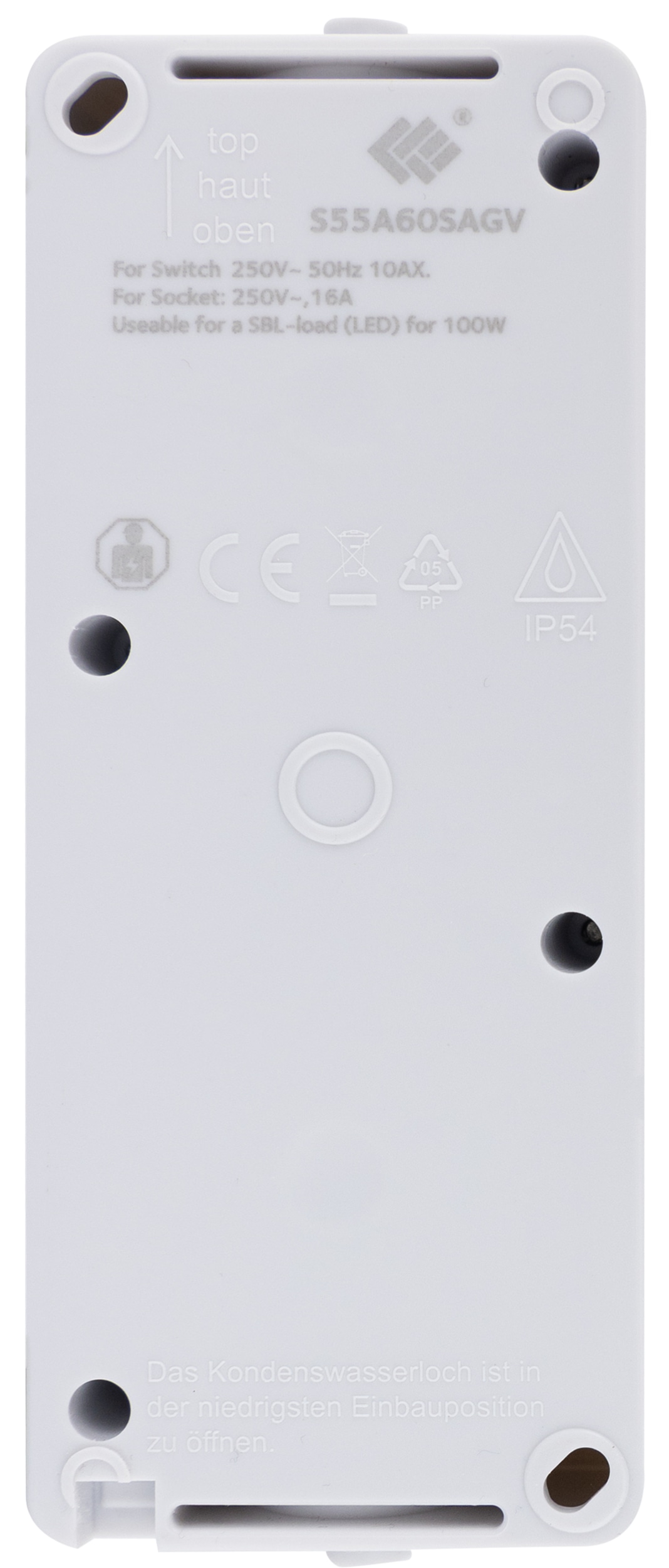 REV Feuchtraum-Steckdosenkombi AquaMini. Aufputz, Aus- u. Wechselschalter