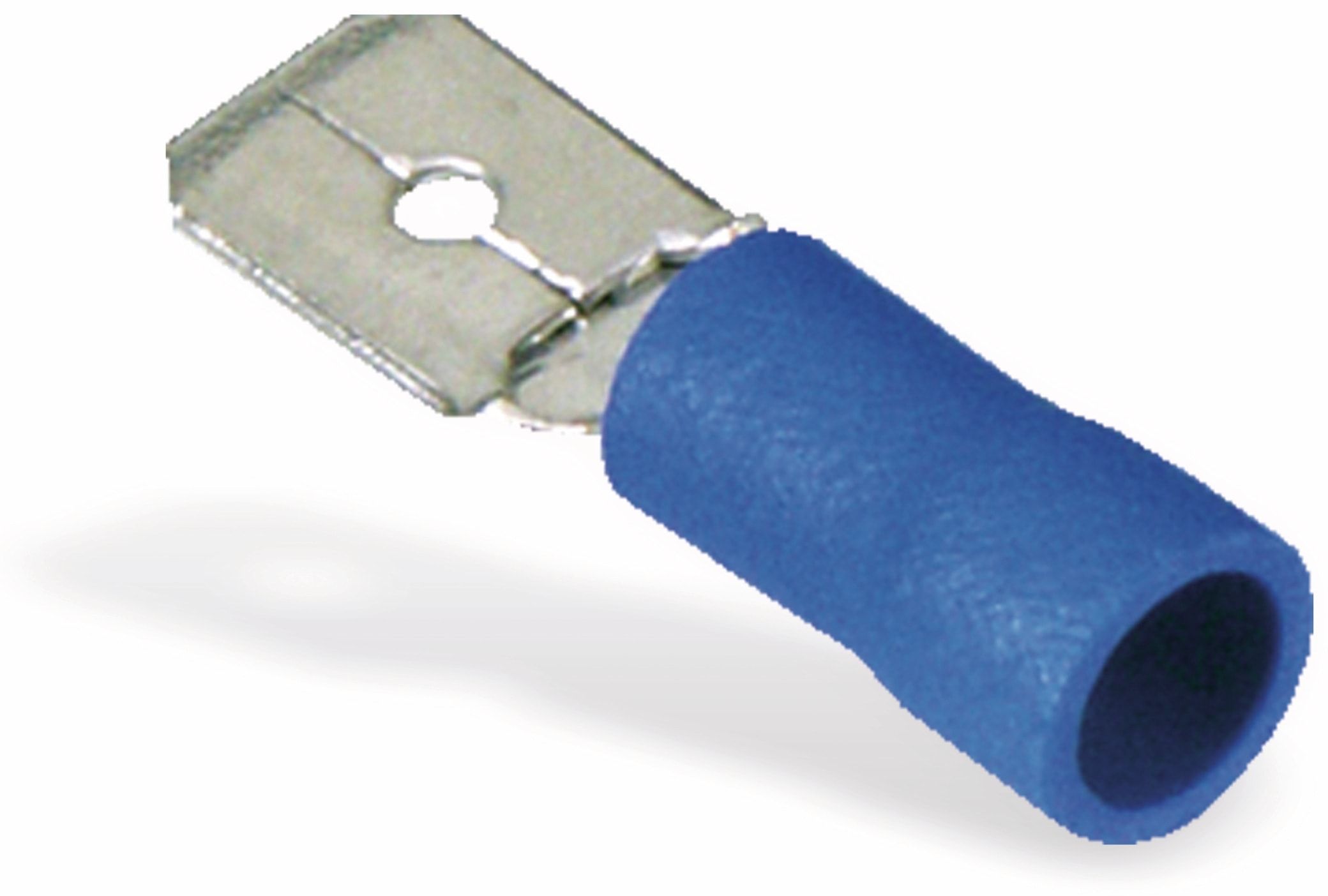 Flachstecker, 6,3 mm, blau, 10 Stück