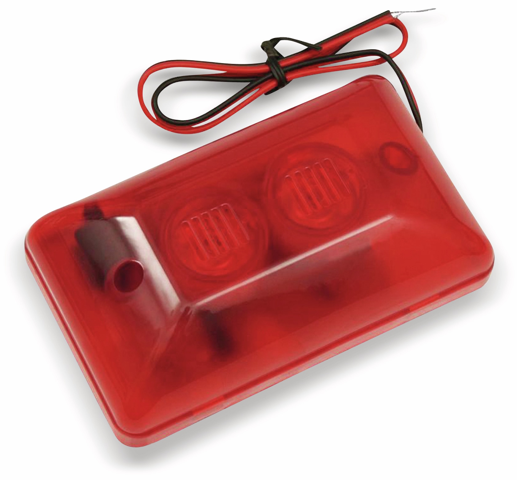 Twin-Alarmsirene mit Blitzlicht, 12 V-, 110 dB, rot