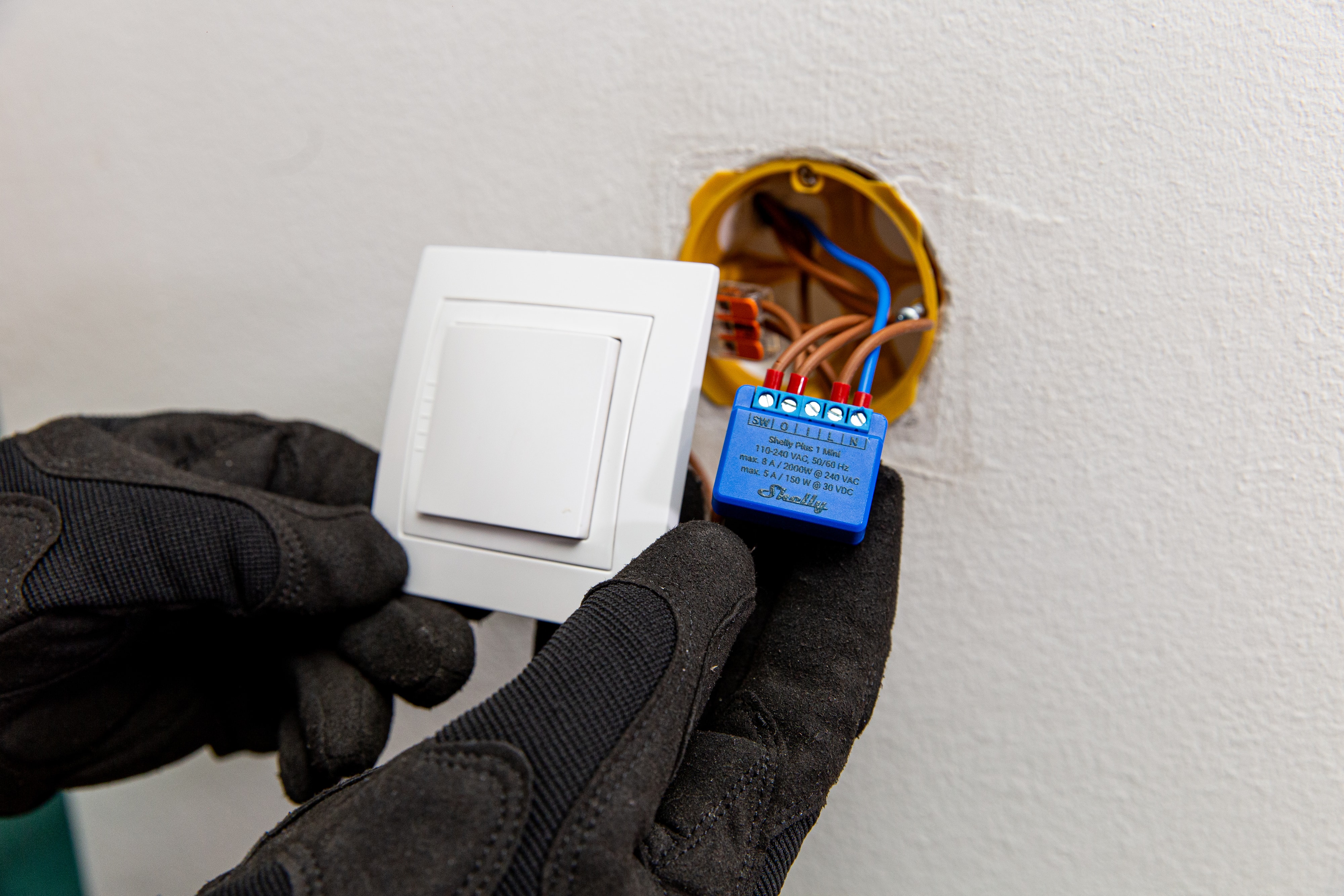 SHELLY WLAN-Schaltaktor Plus 1 Mini, max. 8 A, 1 Kanal, Bluetooth, UP