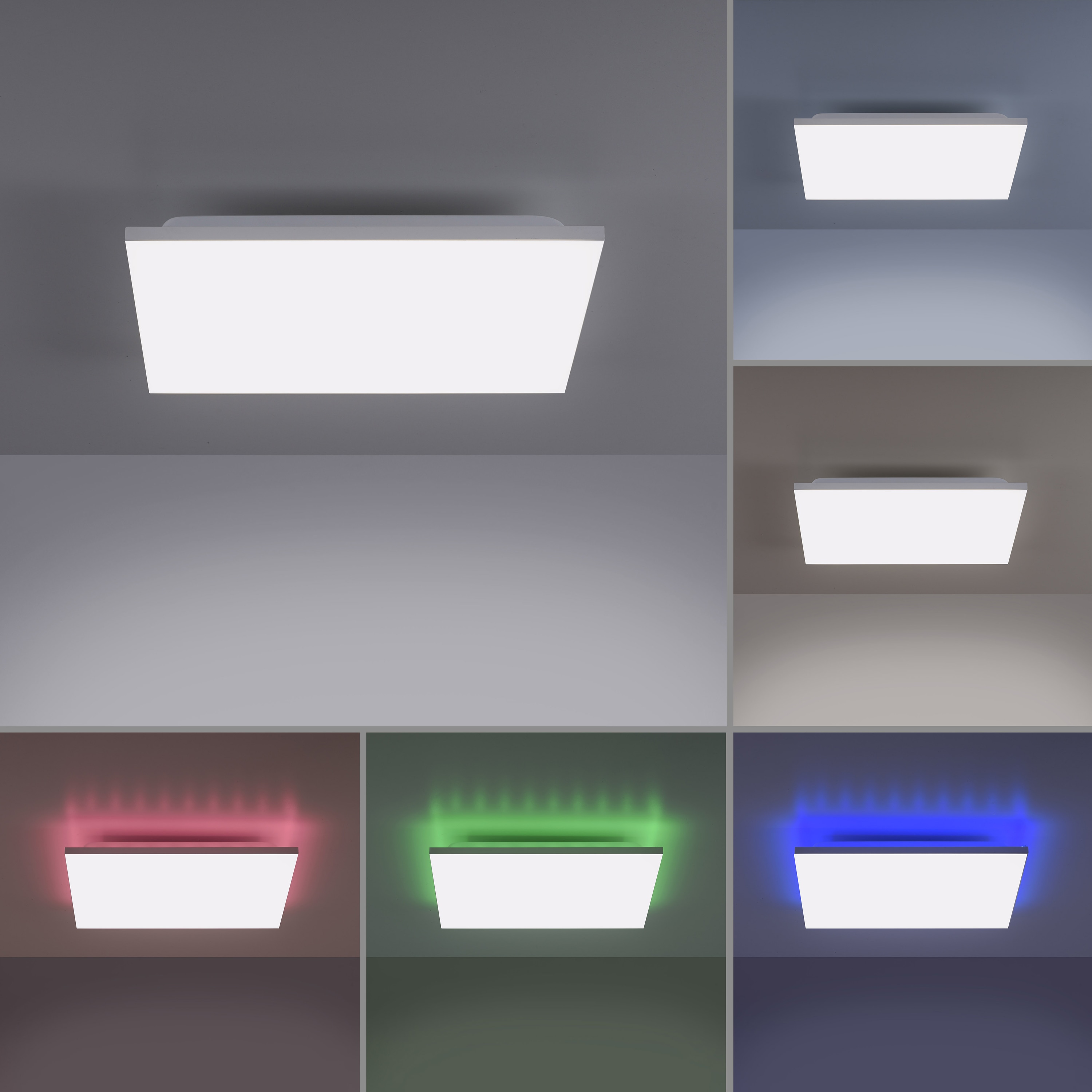 JUST LIGHT LED-Deckenleuchte 15600-16 weiß, 21,2 W, 2300lm, CCT, RGB, Fernbedienung