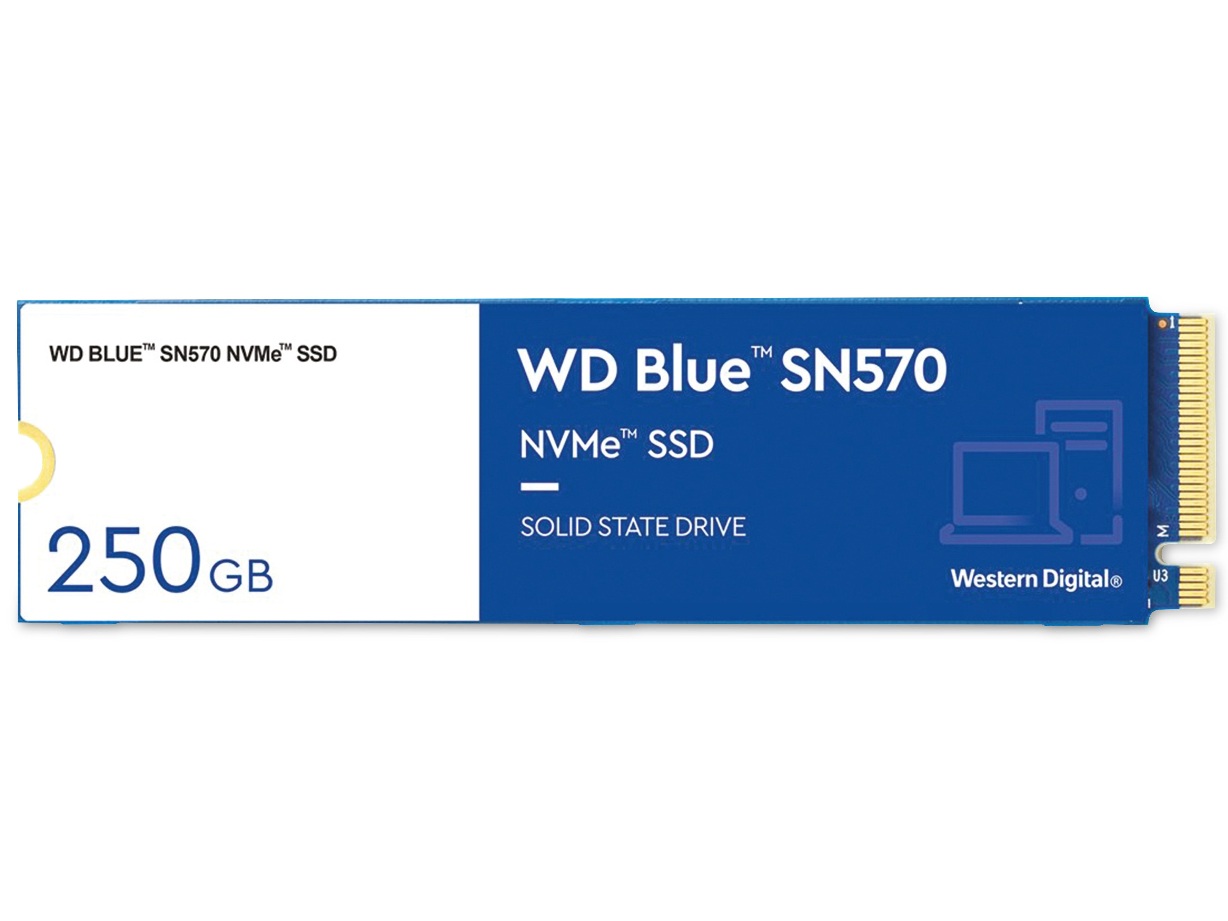 WESTERN DIGITAL M.2 SSD WD Blue SN570, 250 GB, NVMe, intern