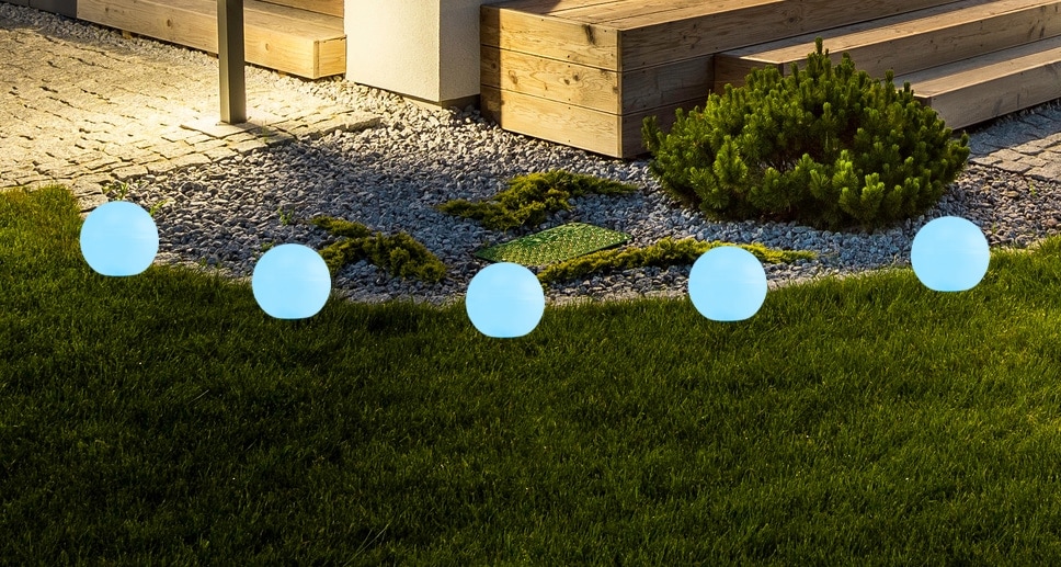 Solar LED-Gartenleuchten, RGB, IP44, 7,75 m