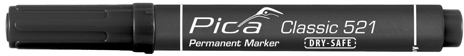 PICA Classic Permanent Marker, 521/46/SB, Keilspitze, schwarz PICA Classic Permanent Marker, 521/46/SB, Keilspitze, schwarz