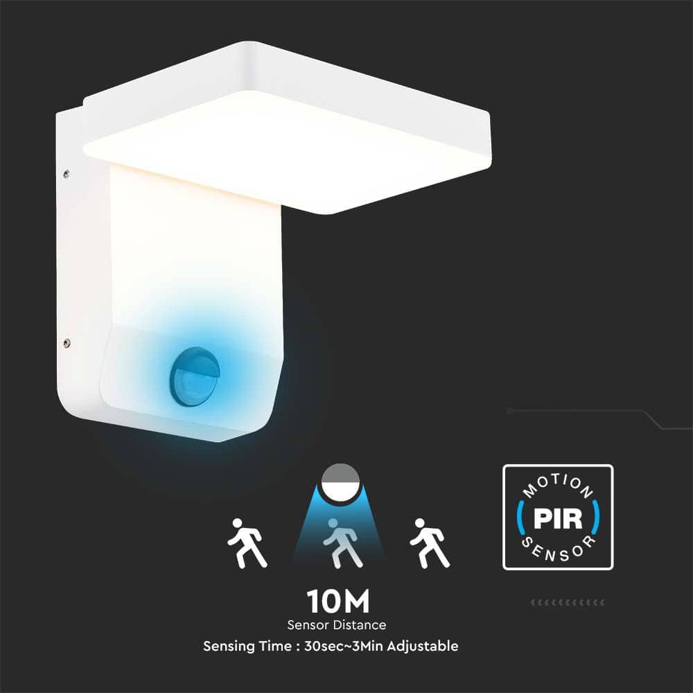 V-TAC LED-Außenleuchte VT-11020S, EEK: E, 17 W, 2580 lm, 4000 K, Sensor, Weiß, 178x170x160 mm V-TAC LED-Fluter VT-11020S, EEK: E, 17 W, 2580 lm, 4000 K, Sensor, weiß
