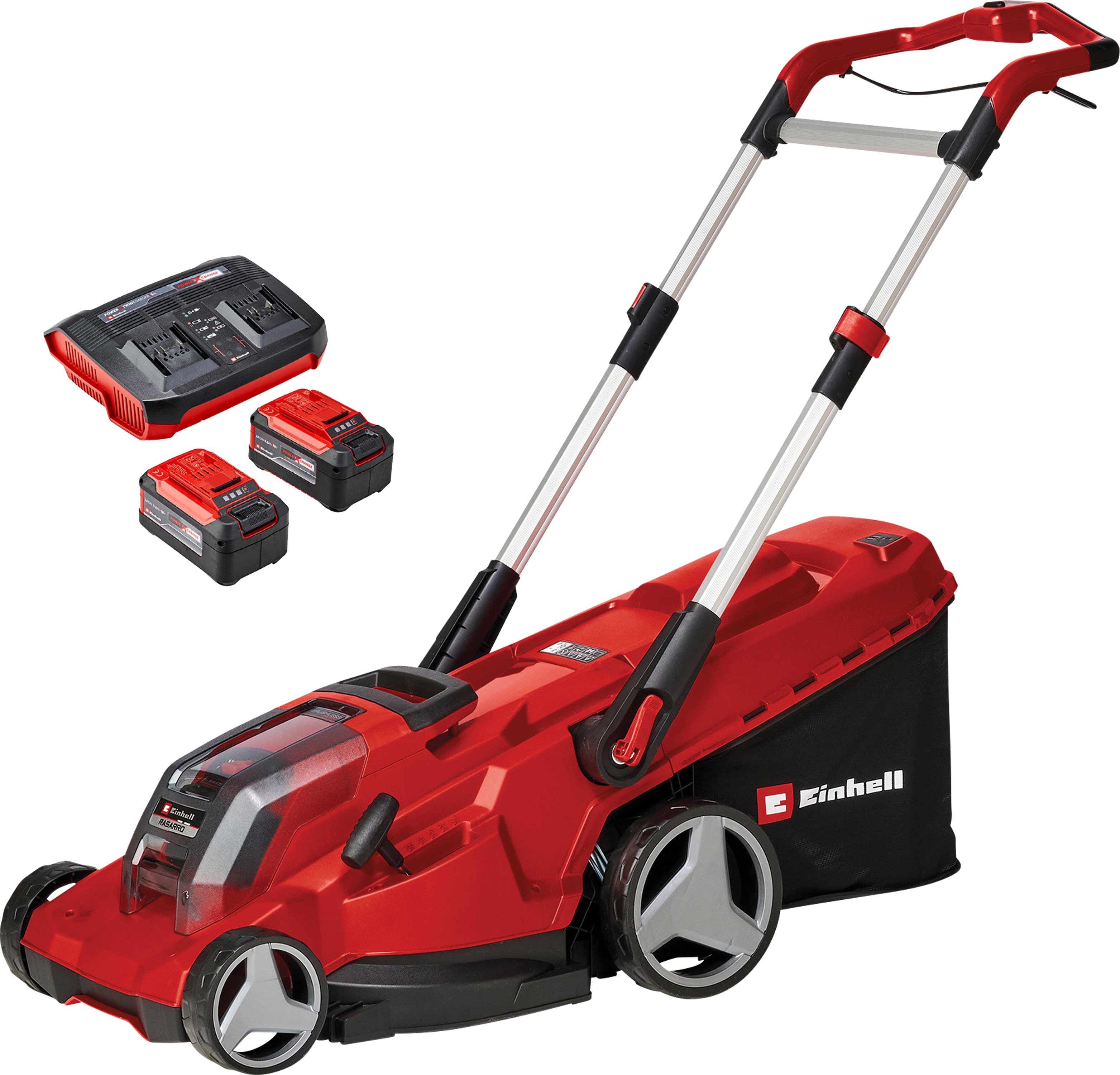 EINHELL Akku-Rasenmäher RASARRO 36/42, 2x5,2 Ah Akkus + Twin-Ladegerät