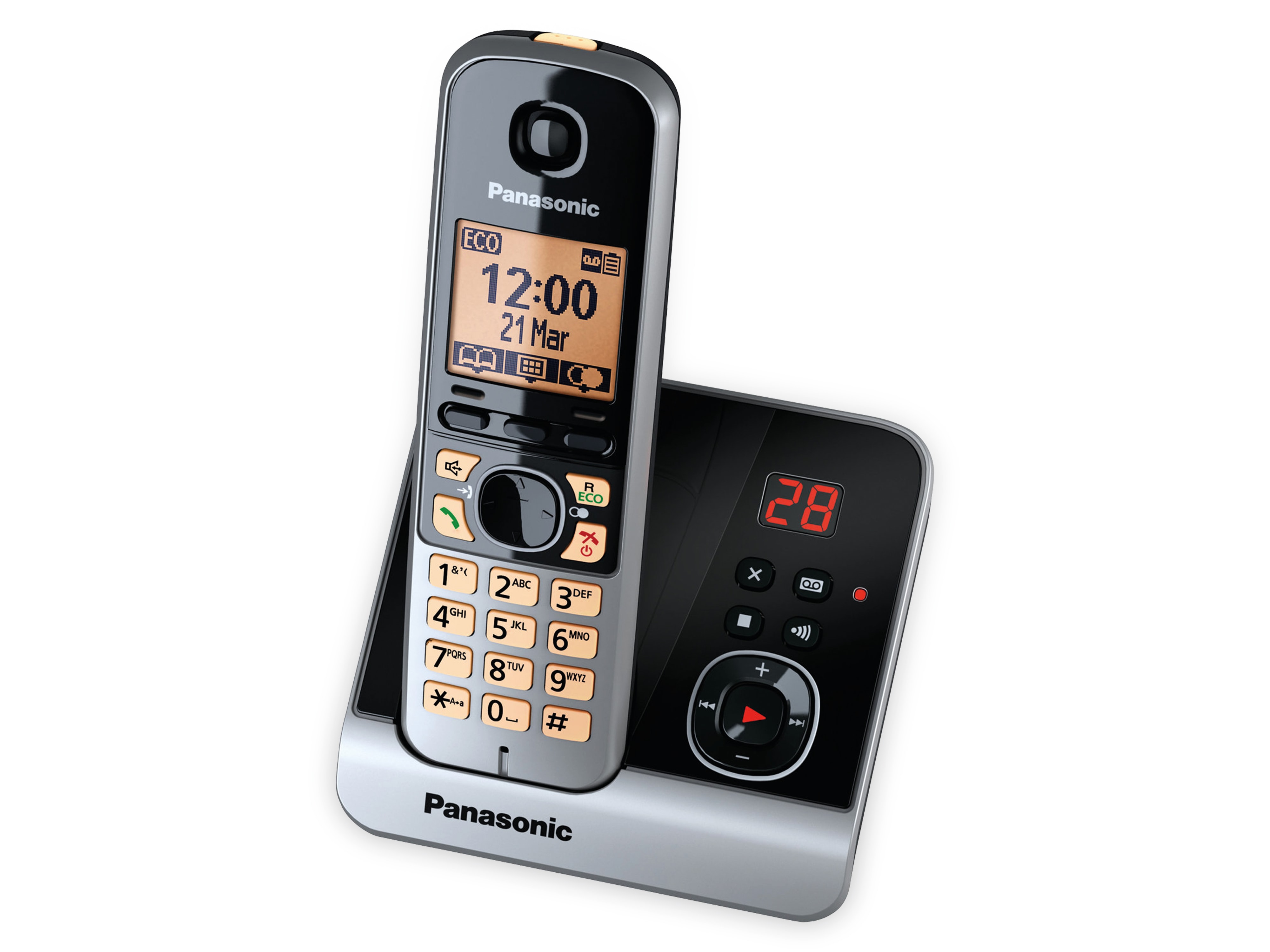 PANASONIC DECT-Telefon KX-TG6721GB, mit AB, schwarz