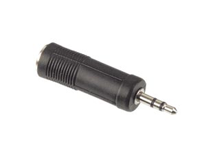 GOOBAY Klinkenadapter, Stecker 3,5 mm stereo / Kupplung 6,3 mm stereo, schwarz