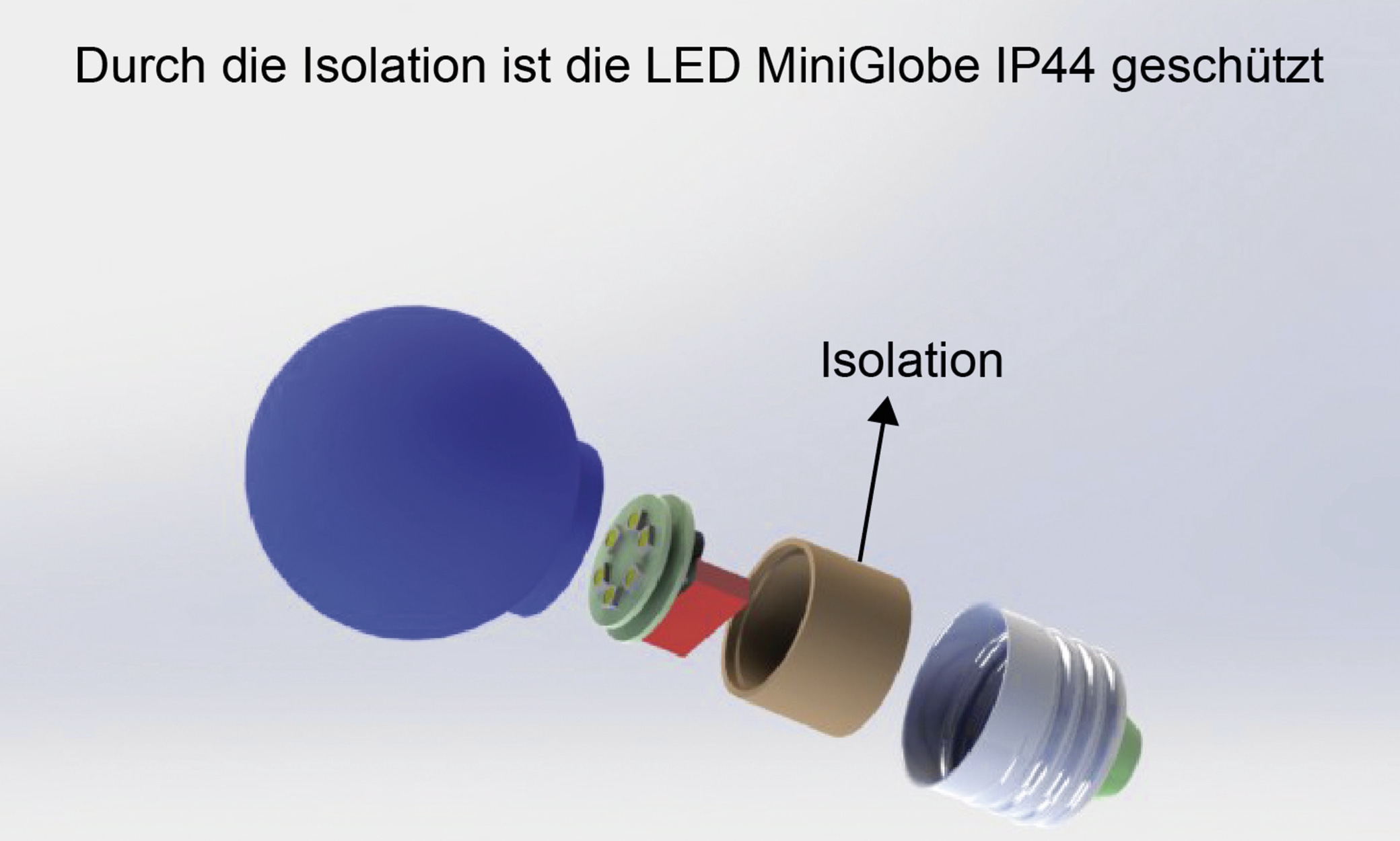 BLULAXA LED-Lampe E27, 1 W, IP44, rot