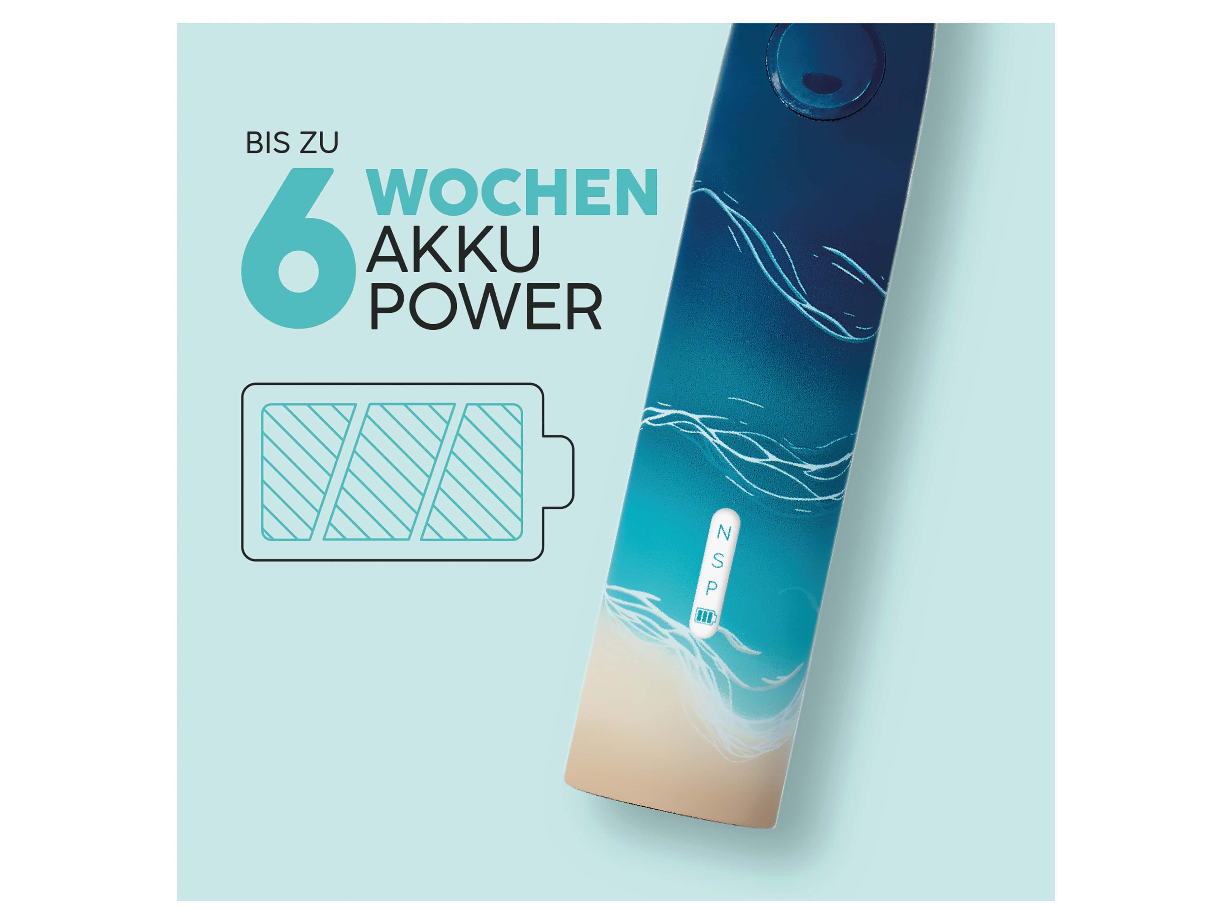 HAPPYBRUSH Elektrische Zahnbürste ECO VIBE 3, Starterkit Ocean