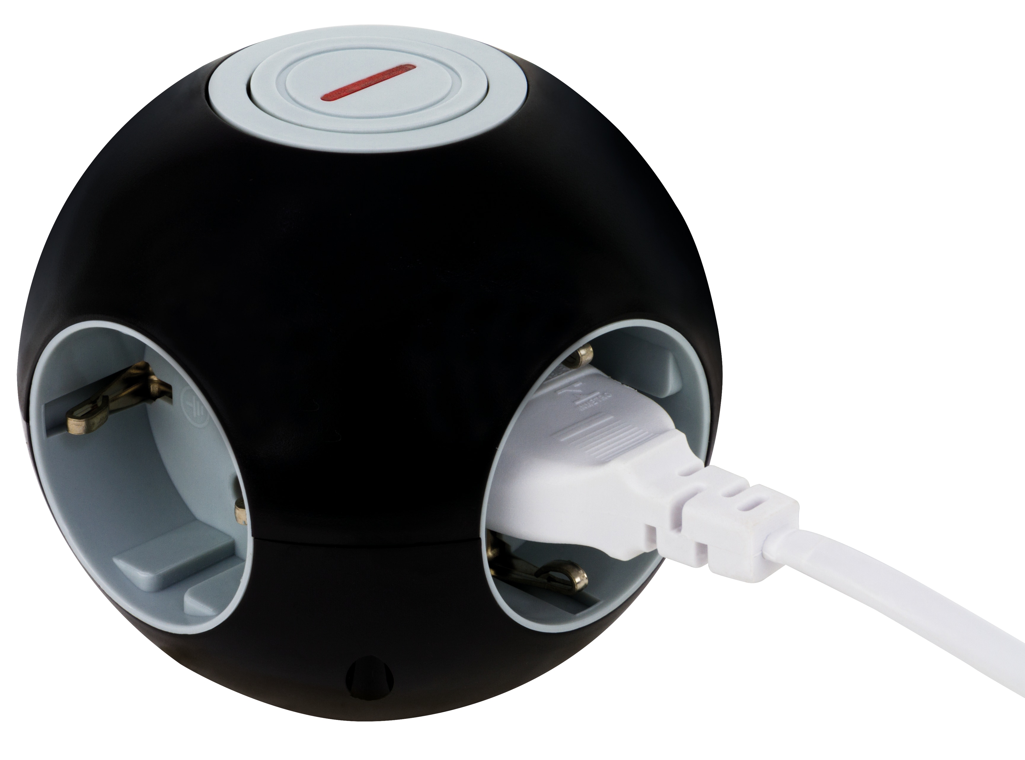 REV Powerglobe mit Schalter, 4-fach, schwarz/grau REV Powerglobe mit Schalter, 4-fach, schwarz/grau
