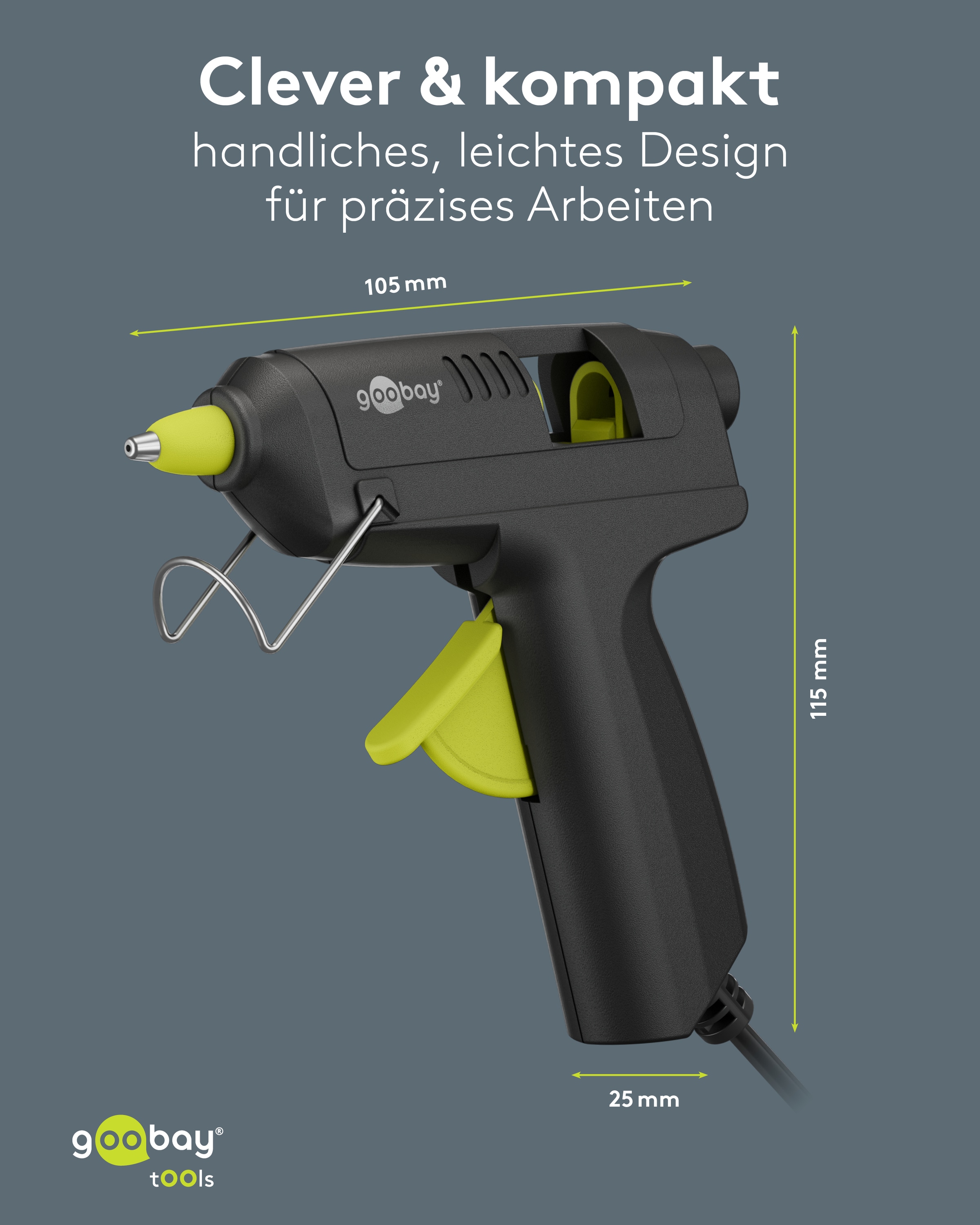 GOOBAY TOOLS Heißklebepistole Advanced, 77825, 20 W, inkl. 50 Klebesticks
