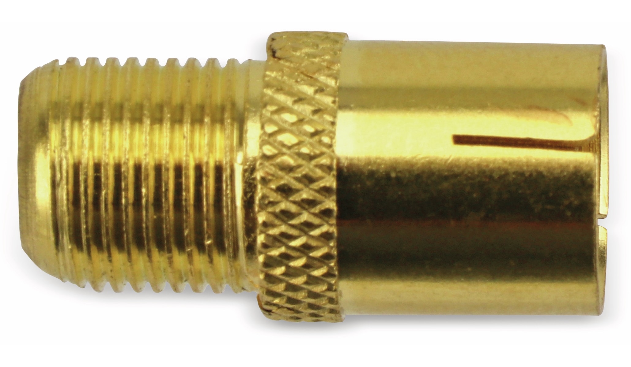 S-IMPULS F-Adapter, Koaxialkupplung/F-Kupplung, vergoldet