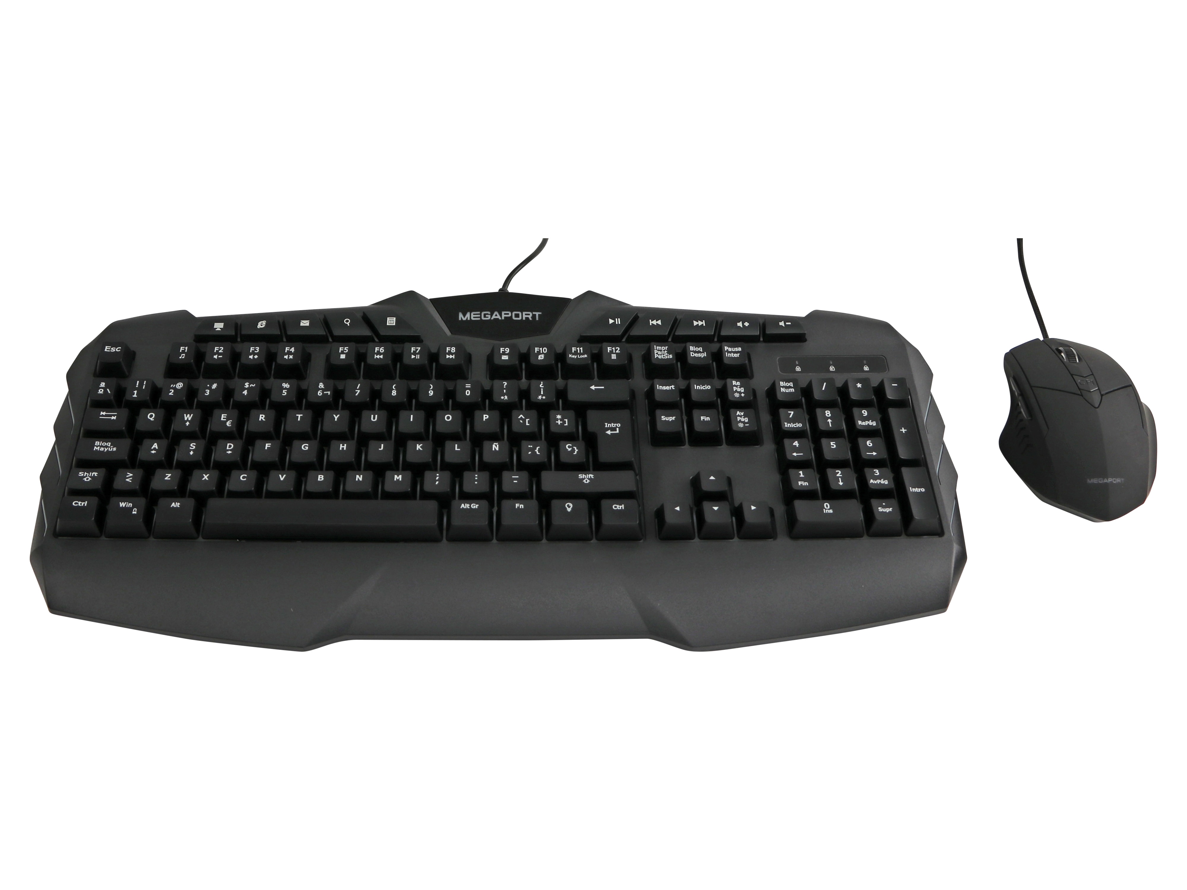 Tastatur/Maus-Set, MEGAPORT, M-GCM600, spanisches Tastaturlayout