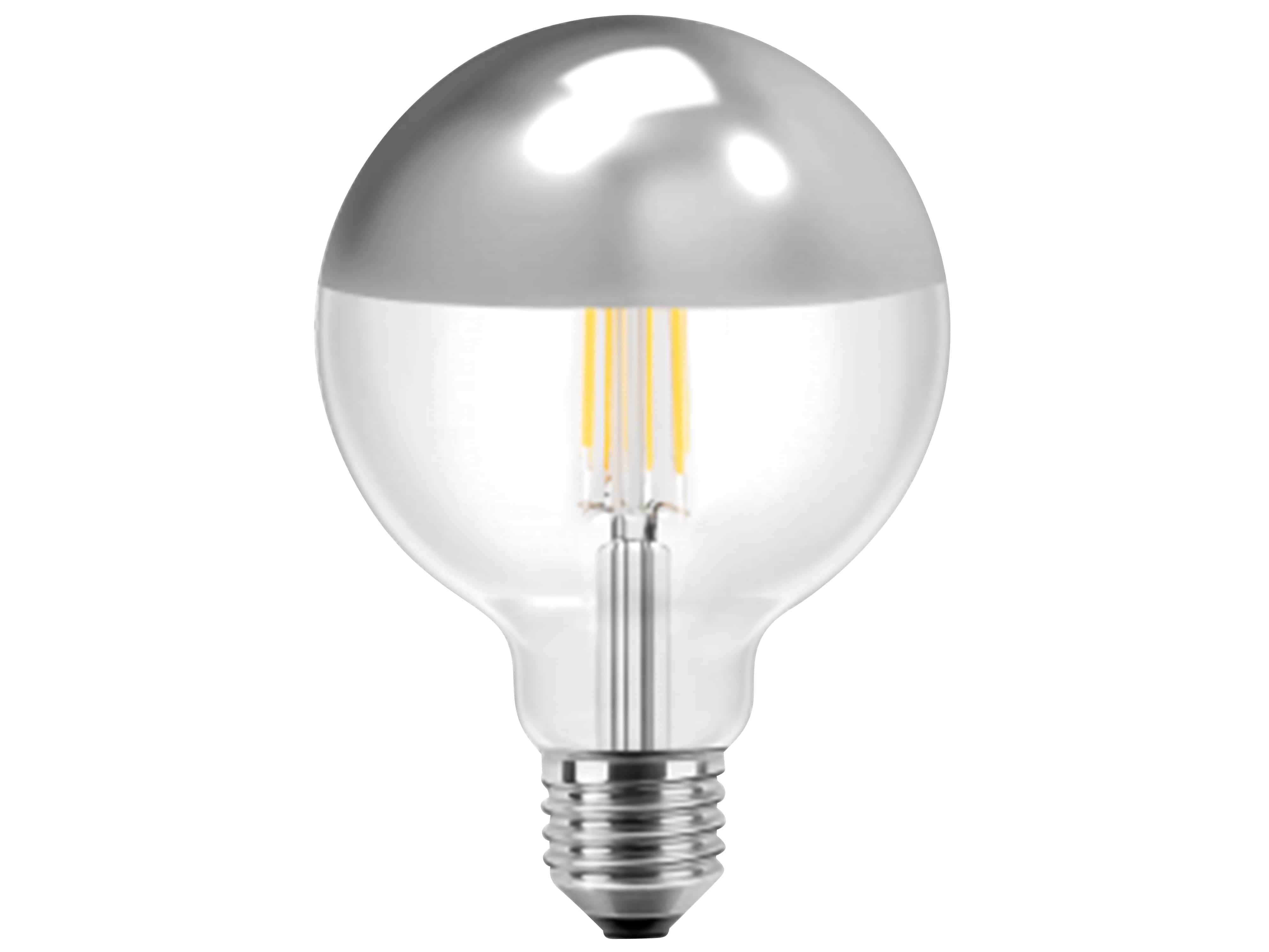 BLULAXA LED-Filament-Lampe, Vintage, EEK: F, 7W, 645lm, 3000K, Silber, G125