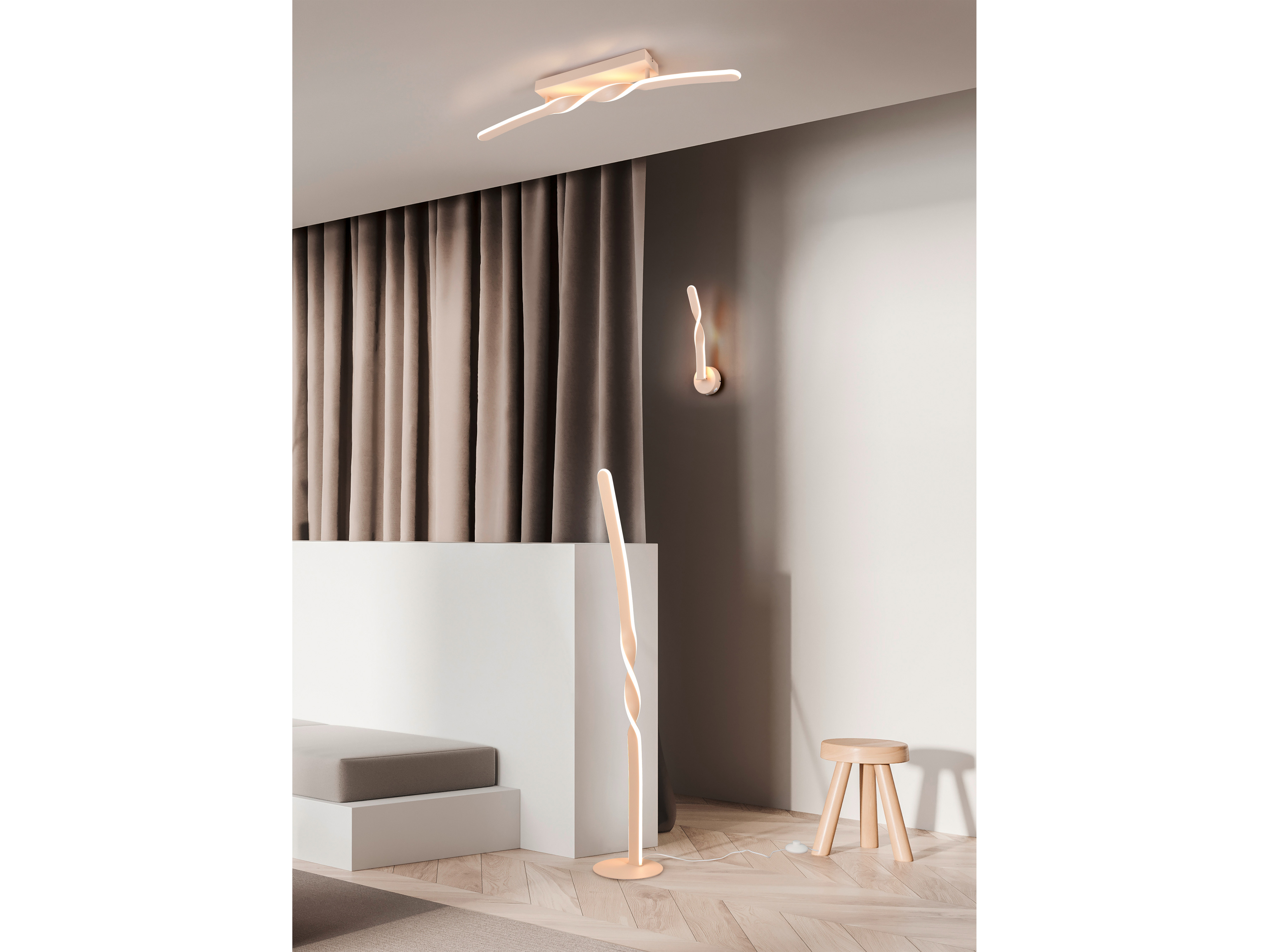REALITY LED-Wandleuchte Ginko R25791766, 11W, 3000K, 1150lm, warmweiß, IP20, sand REALITY LED-Wandleuchte Ginko R25791766, 11W, 3000K, 1150lm, warmweiß, IP20, sand