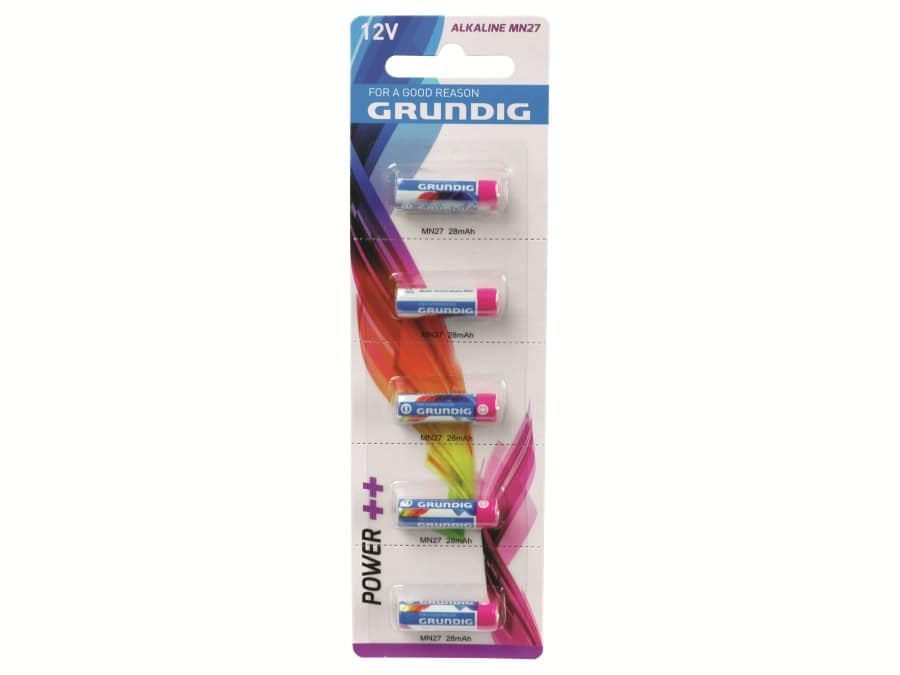 GRUNDIG 12V-Batterie MN27/27A Power++, Alkaline, 5 Stück