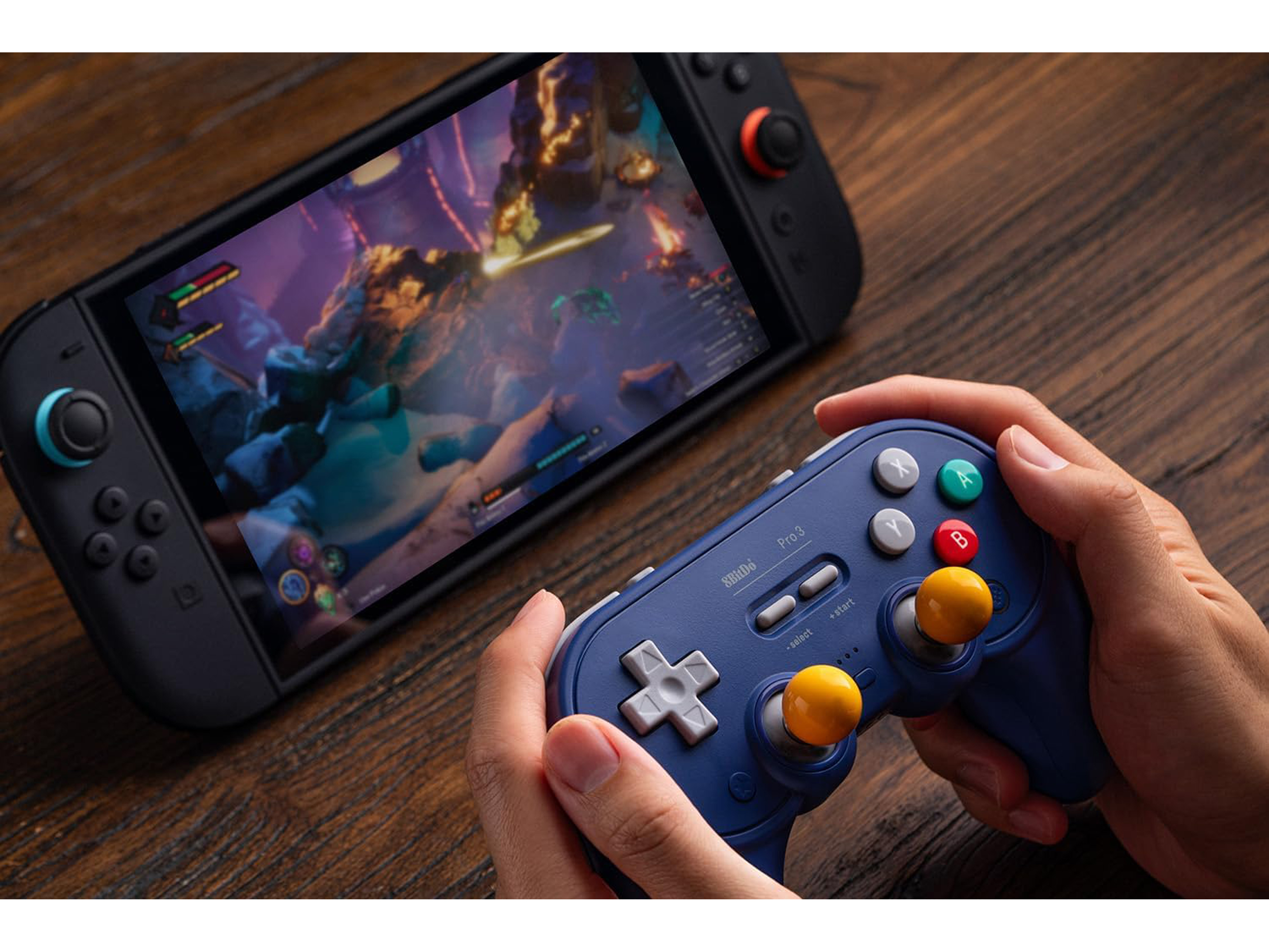 8BITDO Pro 3 Bluetooth Controller & Dock, Lila