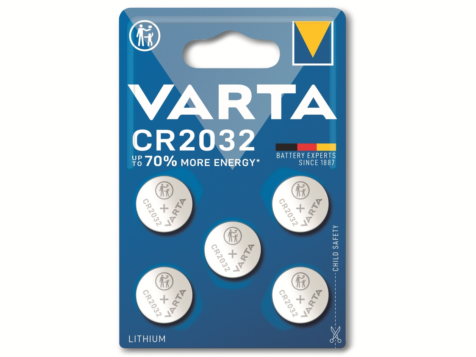 VARTA Knopfzelle Lithium, CR2032,  3V 5 Stück