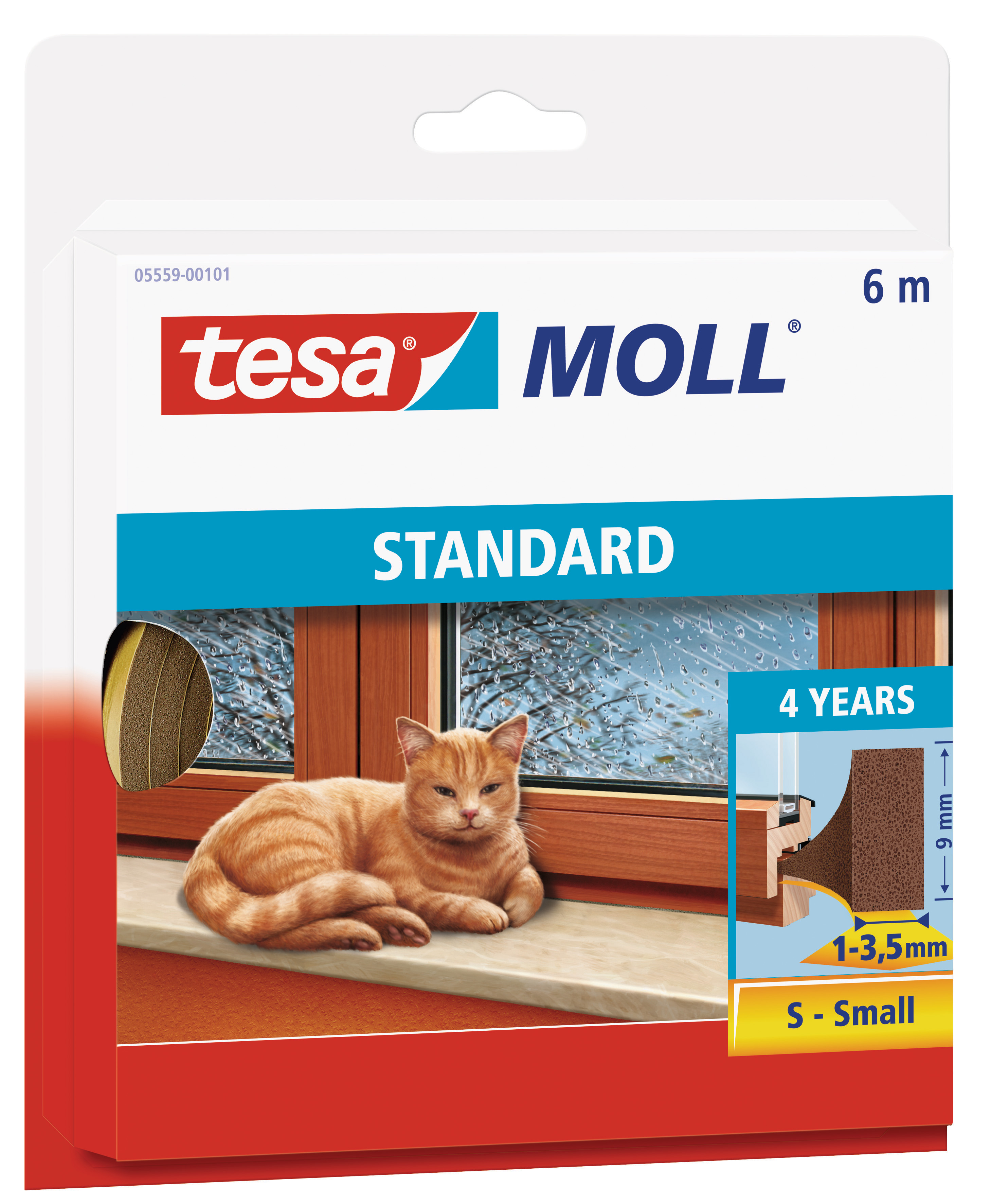 TESA tesamoll® STANDARD I-Profil Schaumstoffdichtband, 9 mm x 6 m, braun