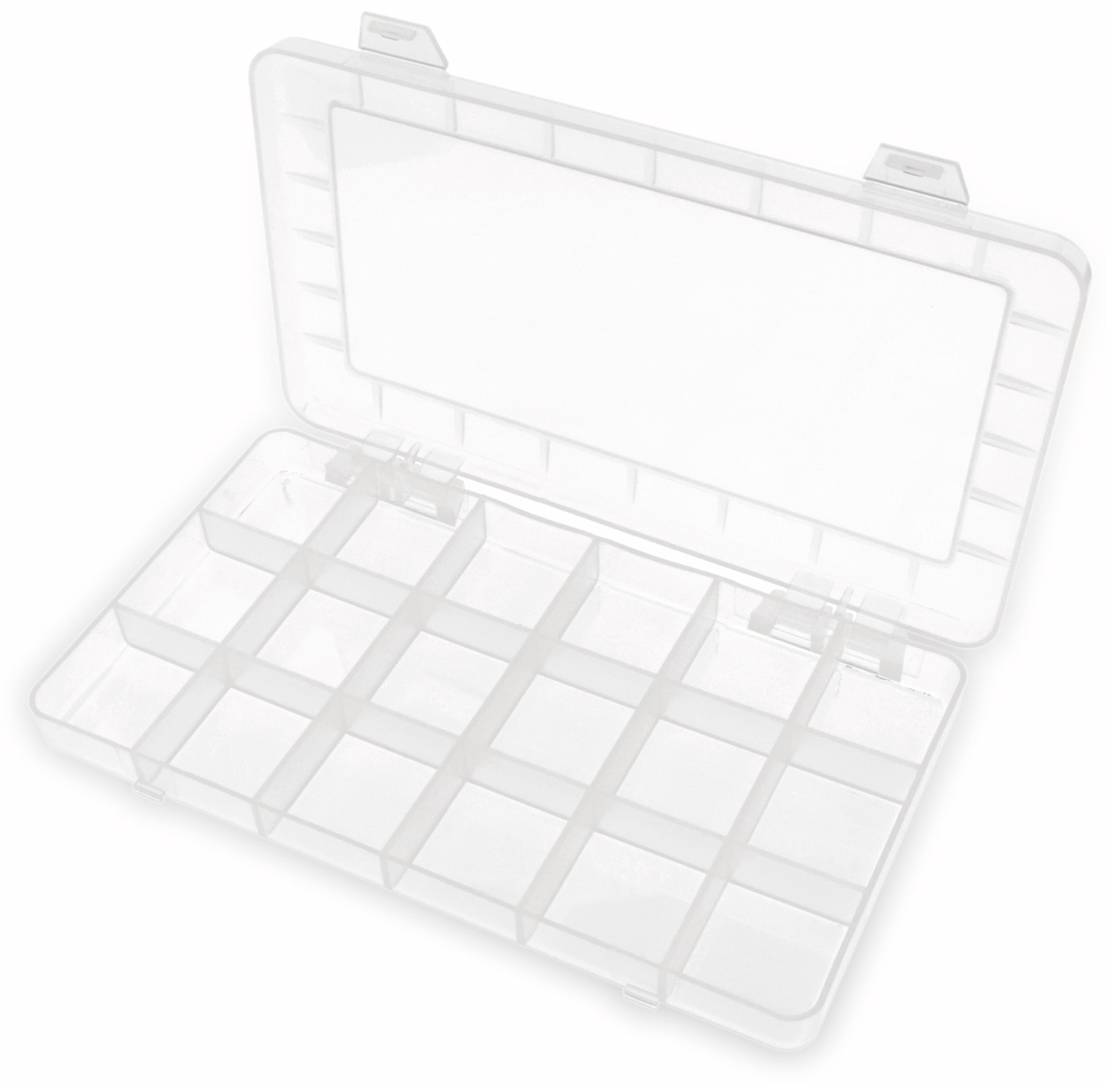 Sortimentsbox, 193x108x20, 18 Fächer, PP, transparent