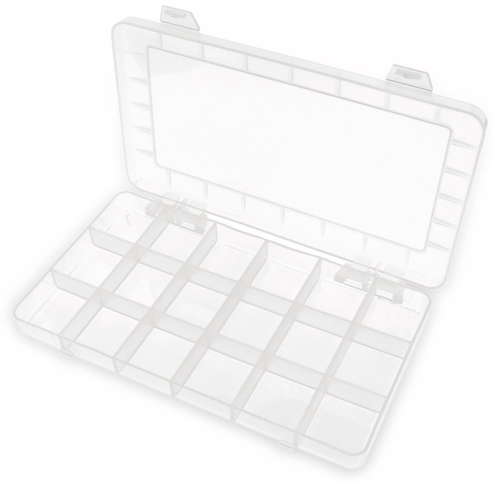 Sortimentsbox, 193x108x20, 18 Fächer, PP, transparent Sortimentsbox, 193x108x20, 18 Fächer, PP, transparent