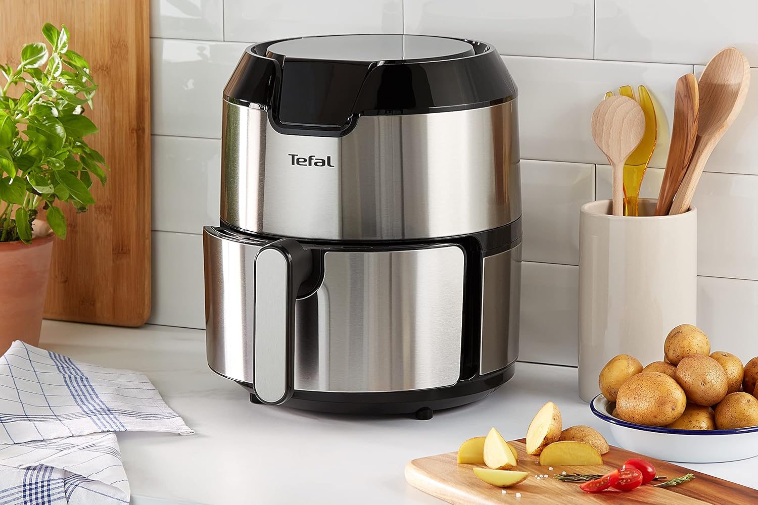 TEFAL Heißluftfritteuse Easy Fry Deluxe XL, 4,2 L, 8 Programme, EY401D, 1500W