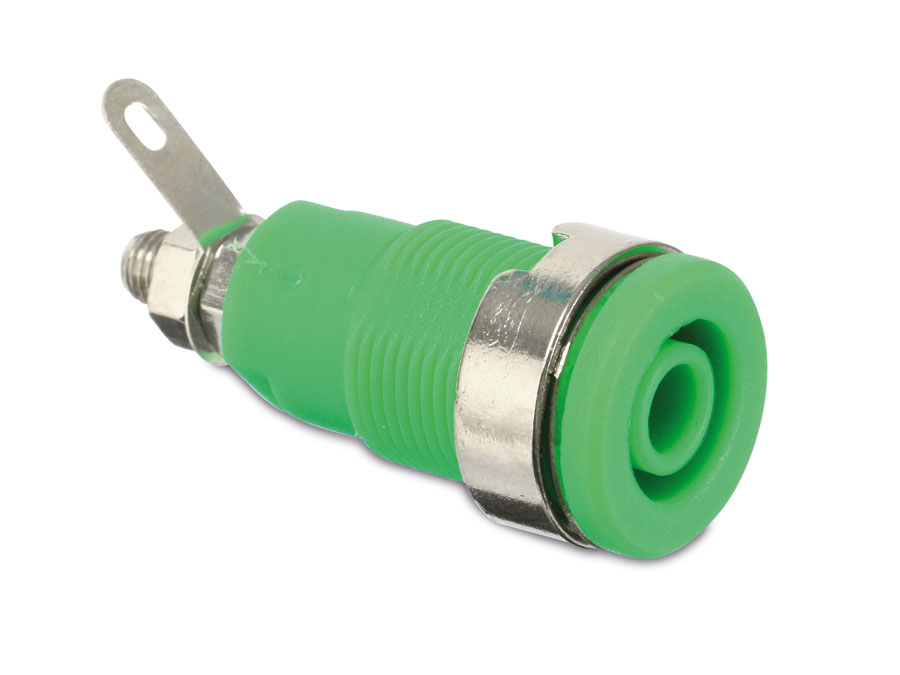 Sicherheits-Einbaubuchse, CAT III, 32 A, 4 mm, grün