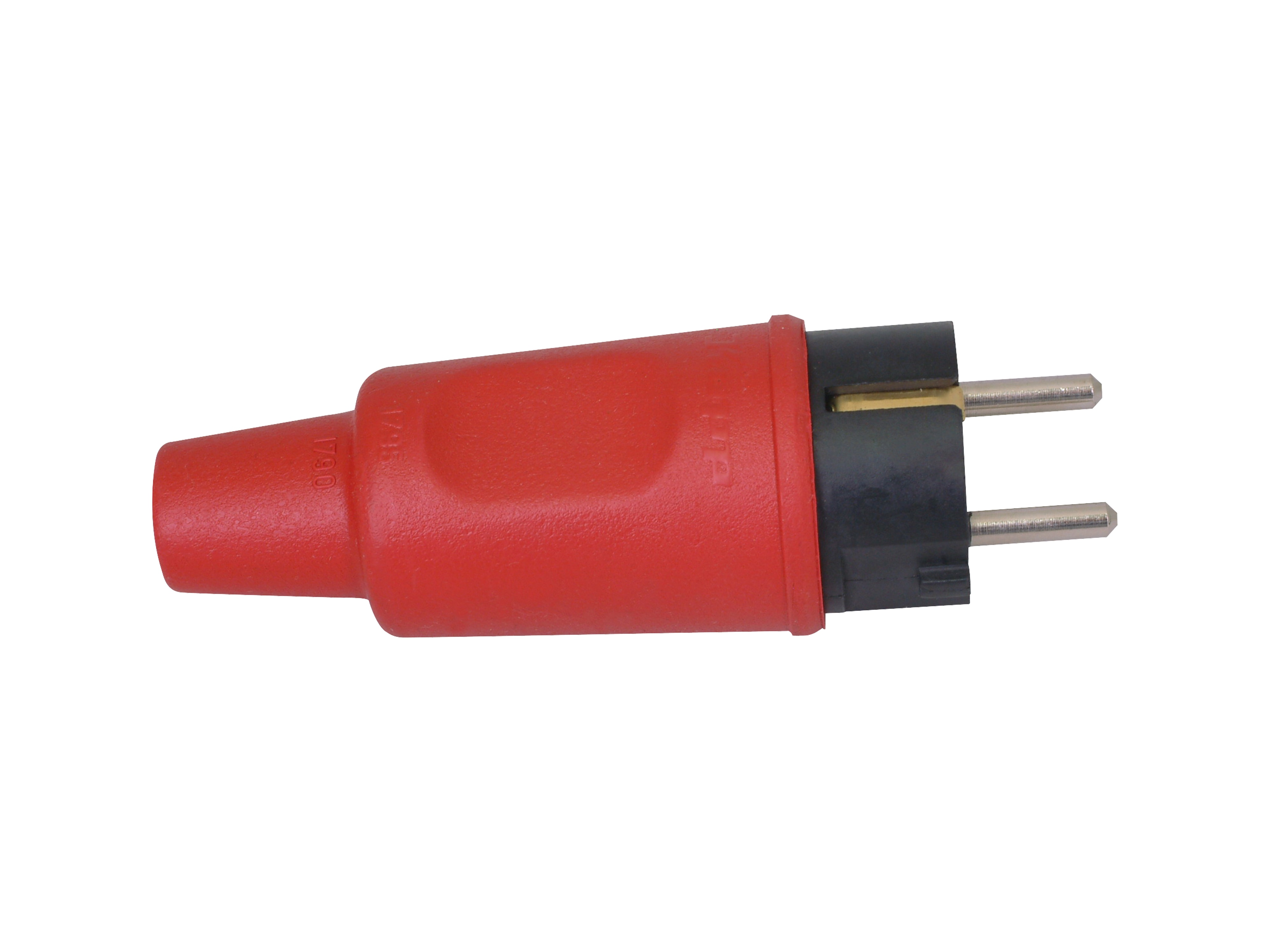 KOPP Schutzkontakt-Stecker 179512005, Vollgummi, Knickschutz, rot