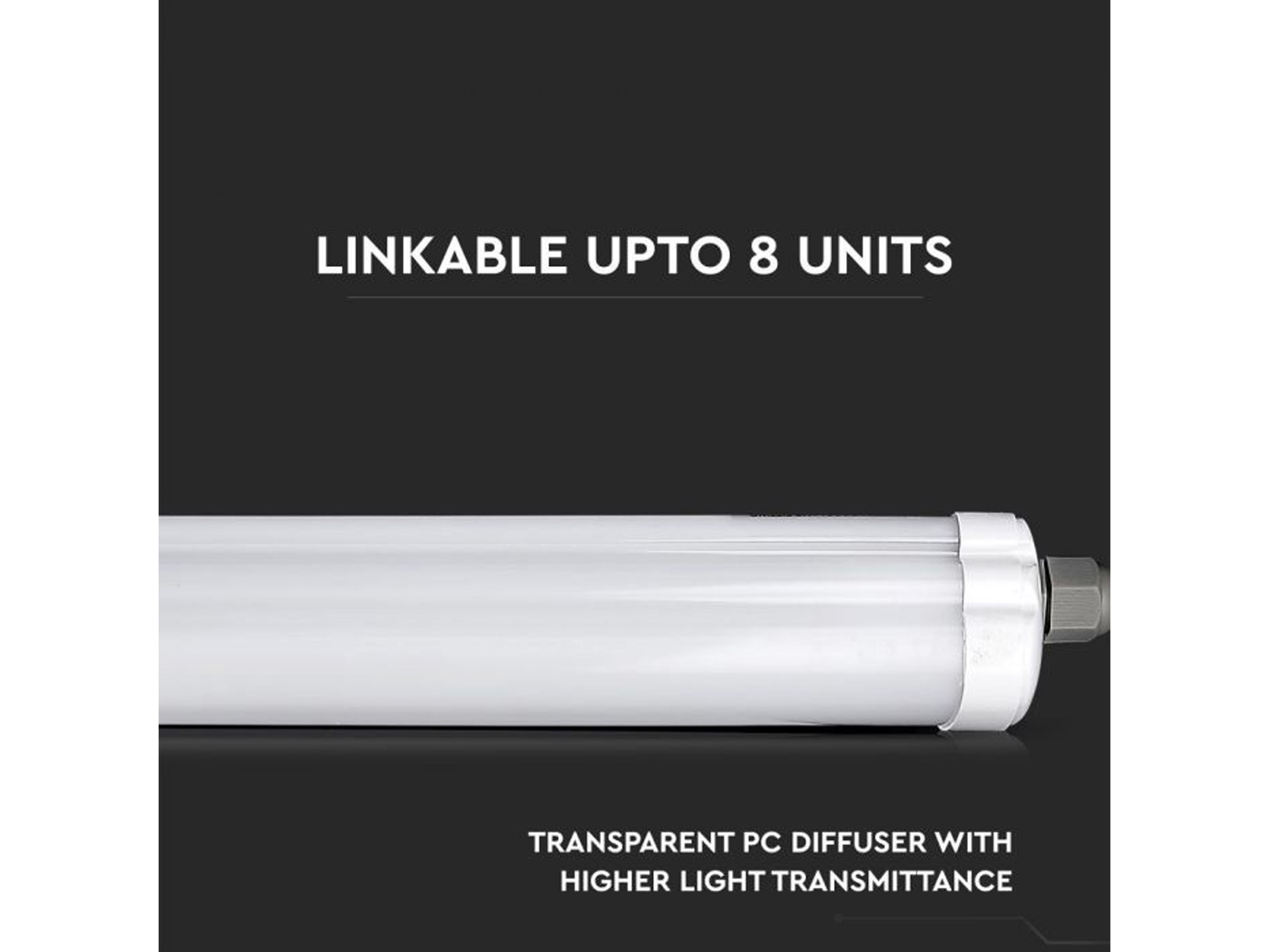 V-TAC LED-Feuchtraumleuchte VT-1249, 36W, 4000K, EEK: E, 4820lm, neutralweiß, IP65, 120 cm