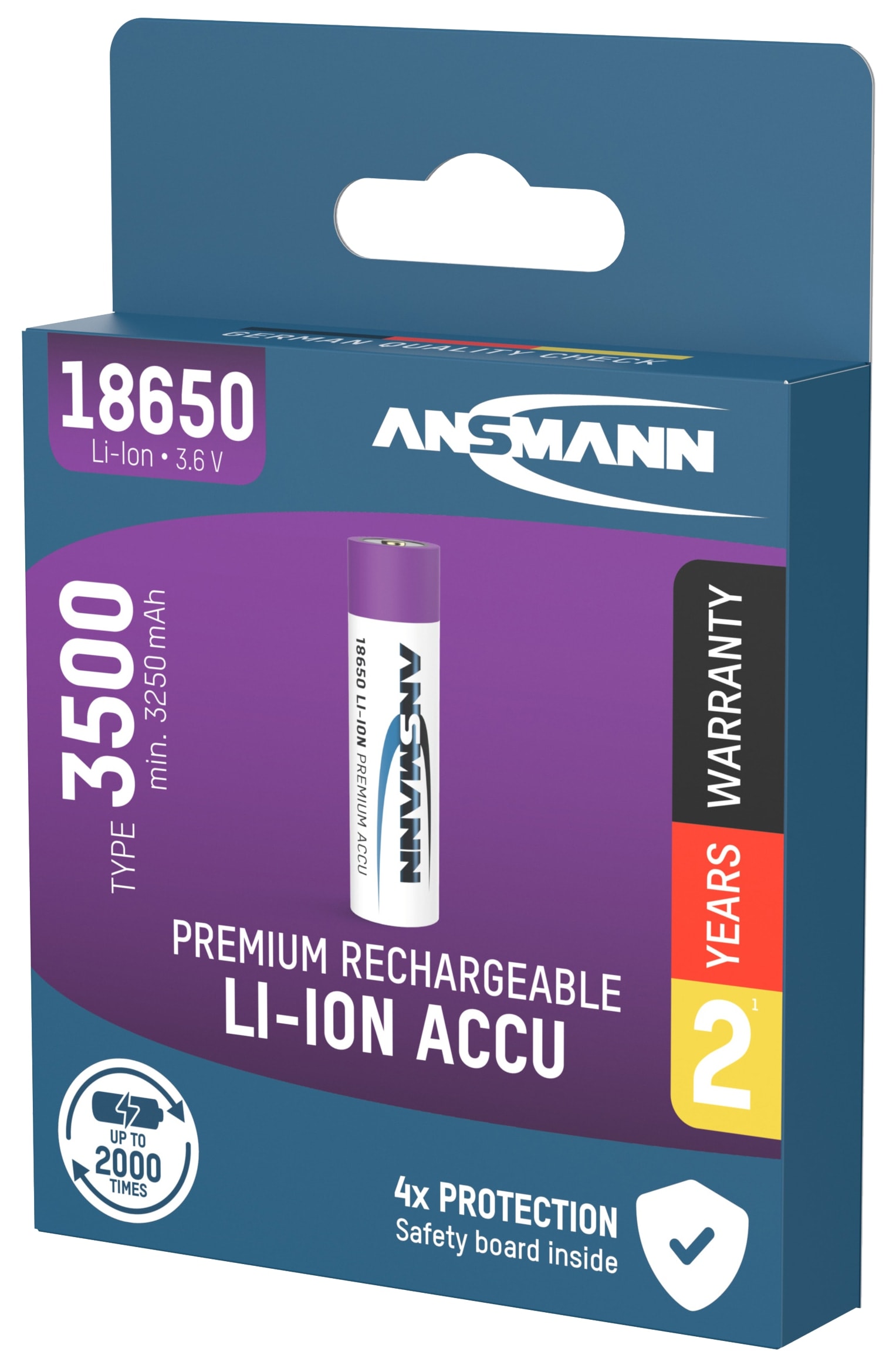 ANSMANN LiIon-Akku 1307-0001, 18650, 1S1P, 3,7 V/3500 mAh ANSMANN LiIon-Akku 1307-0001, 18650, 1S1P, 3,7 V/3500 mAh