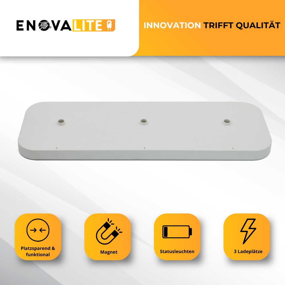 ENOVALITE 3er Ladestation ELED900400, für Akku-Tischleuchten, weiß