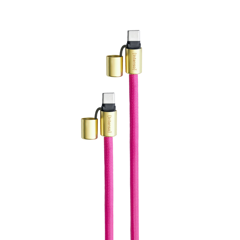 INTENSO USB-Kabel Lanyard USB-C 1,65m Neon Pink
