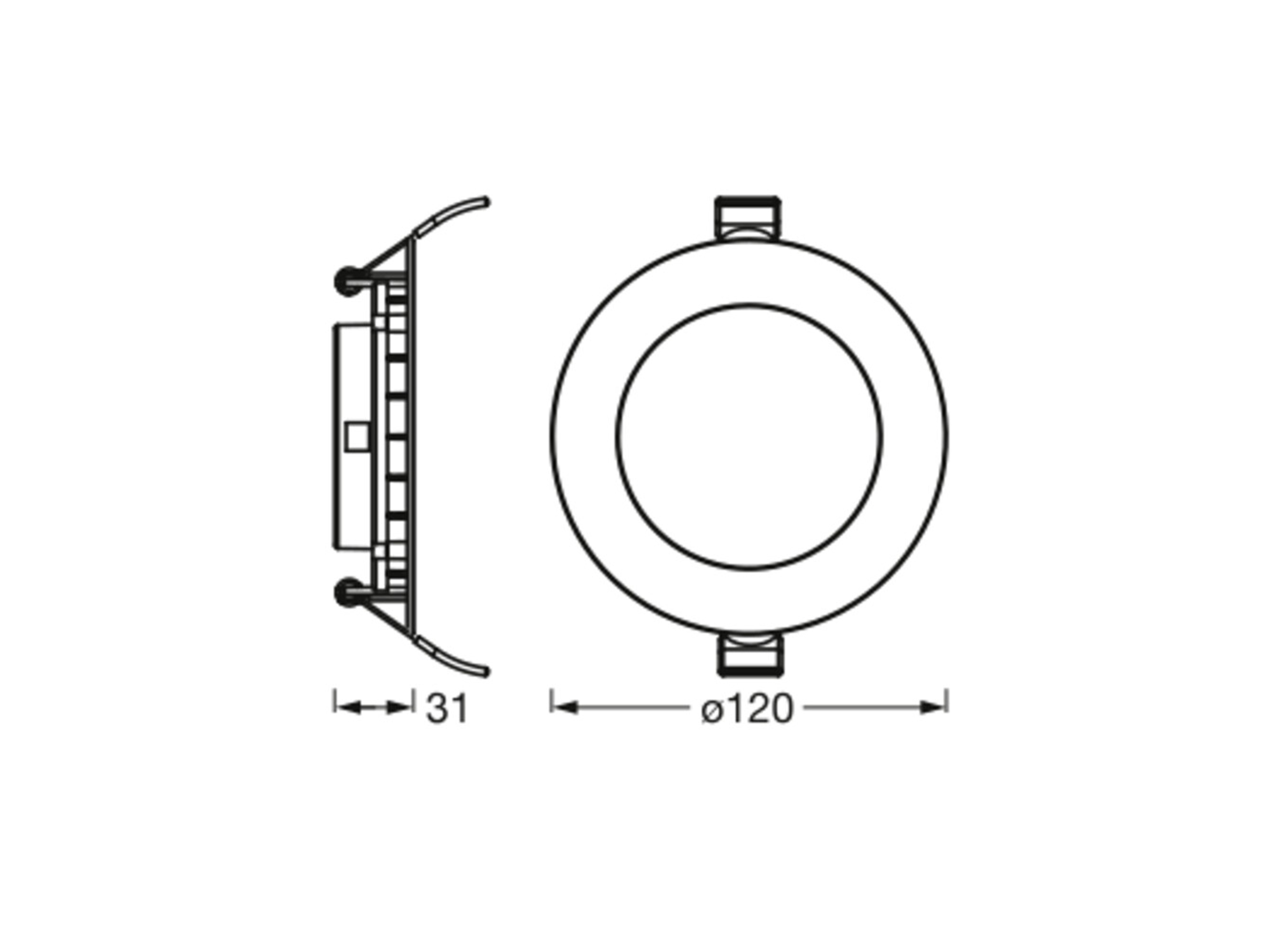 OSRAM LED-Einbauleuchte ultra slim, 8W, 550lm, 3000K, IP20, warmweiß, Ø 120 mm, 3 Stück OSRAM LED-Einbauleuchte ultra slim, 8W, 550lm, 3000K, IP20, warmweiß, Ø 120 mm, 3 Stück