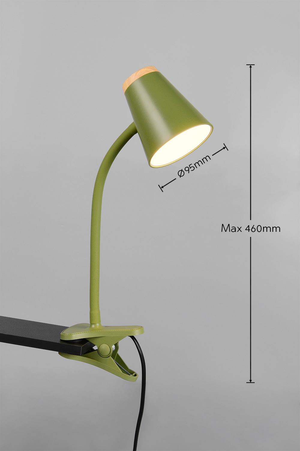 REALITY LED-Klemmleuchte PONGO, R25831115, 4,5W, 500lm, 3000K, grün