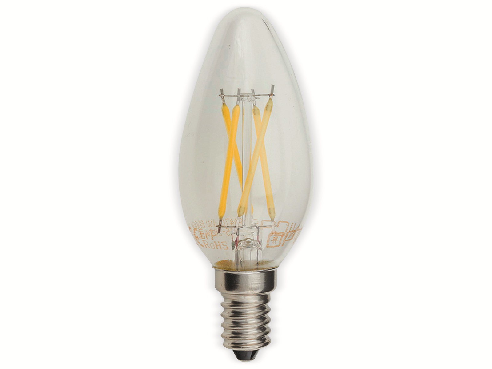 OPTONICA LED-Lampe 1471 Fil, E14, C35, EEK F, 4 W, 400 lm, 4500 K