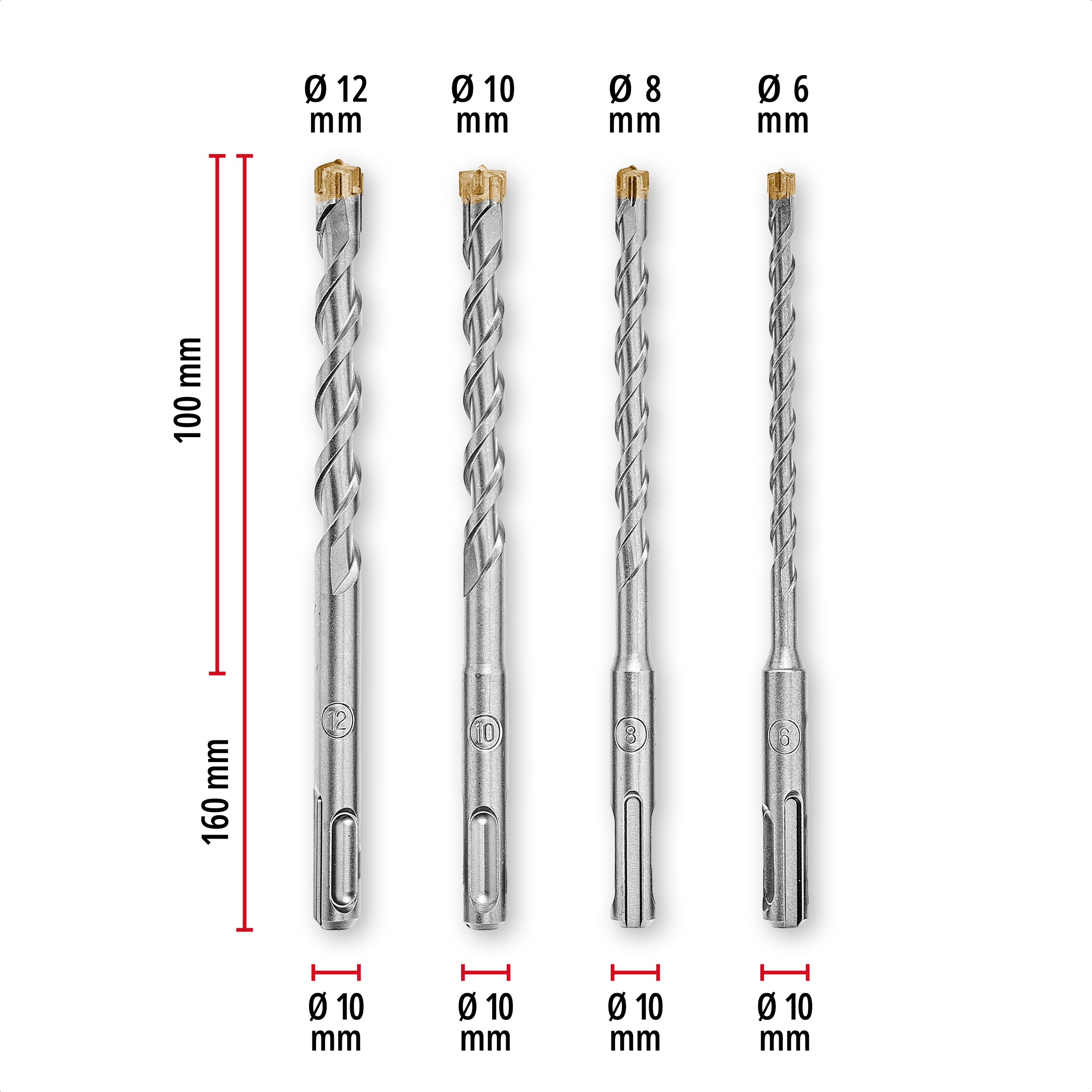 KWB SDS-Plus Hammerbohrer-Set, 268493, 110 mm + 160 mm, 7-teilig KWB SDS-Plus Hammerbohrer-Set, 268493, 110 mm + 160 mm, 7-teilig