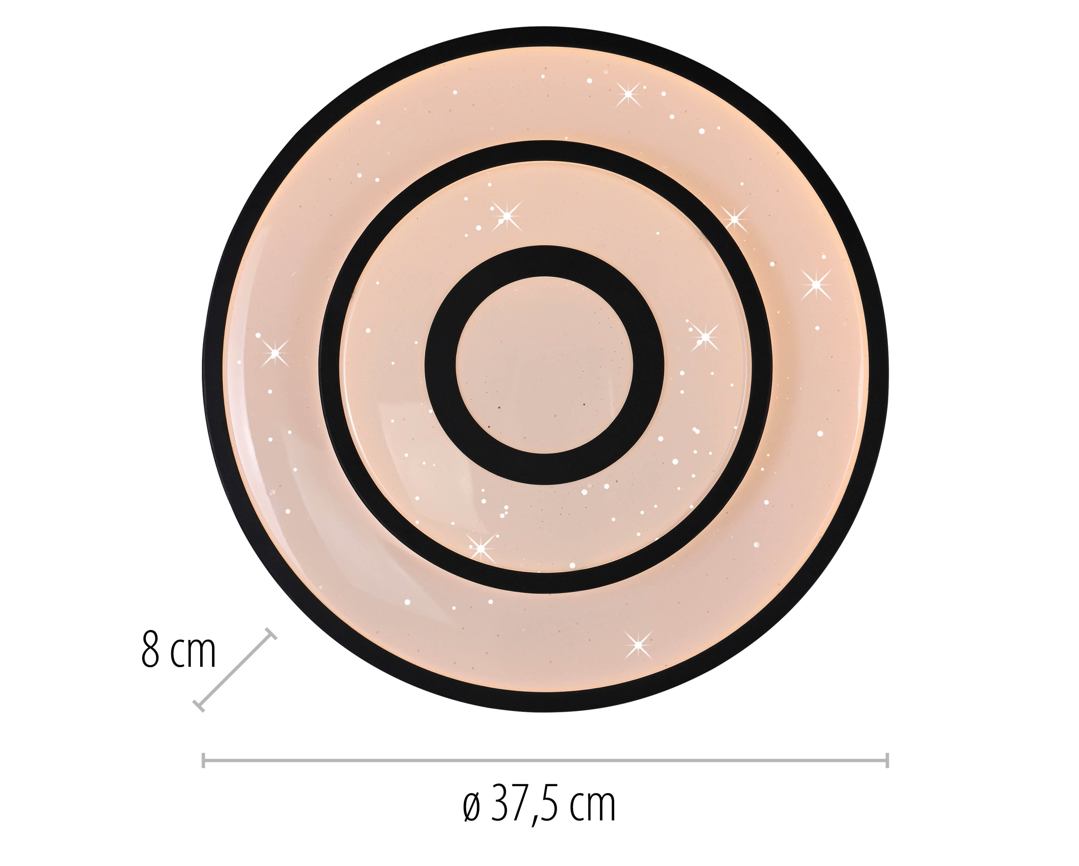JUST LIGHT LED-Deckenleuchte 15454-18, 17W, 3000K, 1900lm, warmweiß, IP20, schwarz