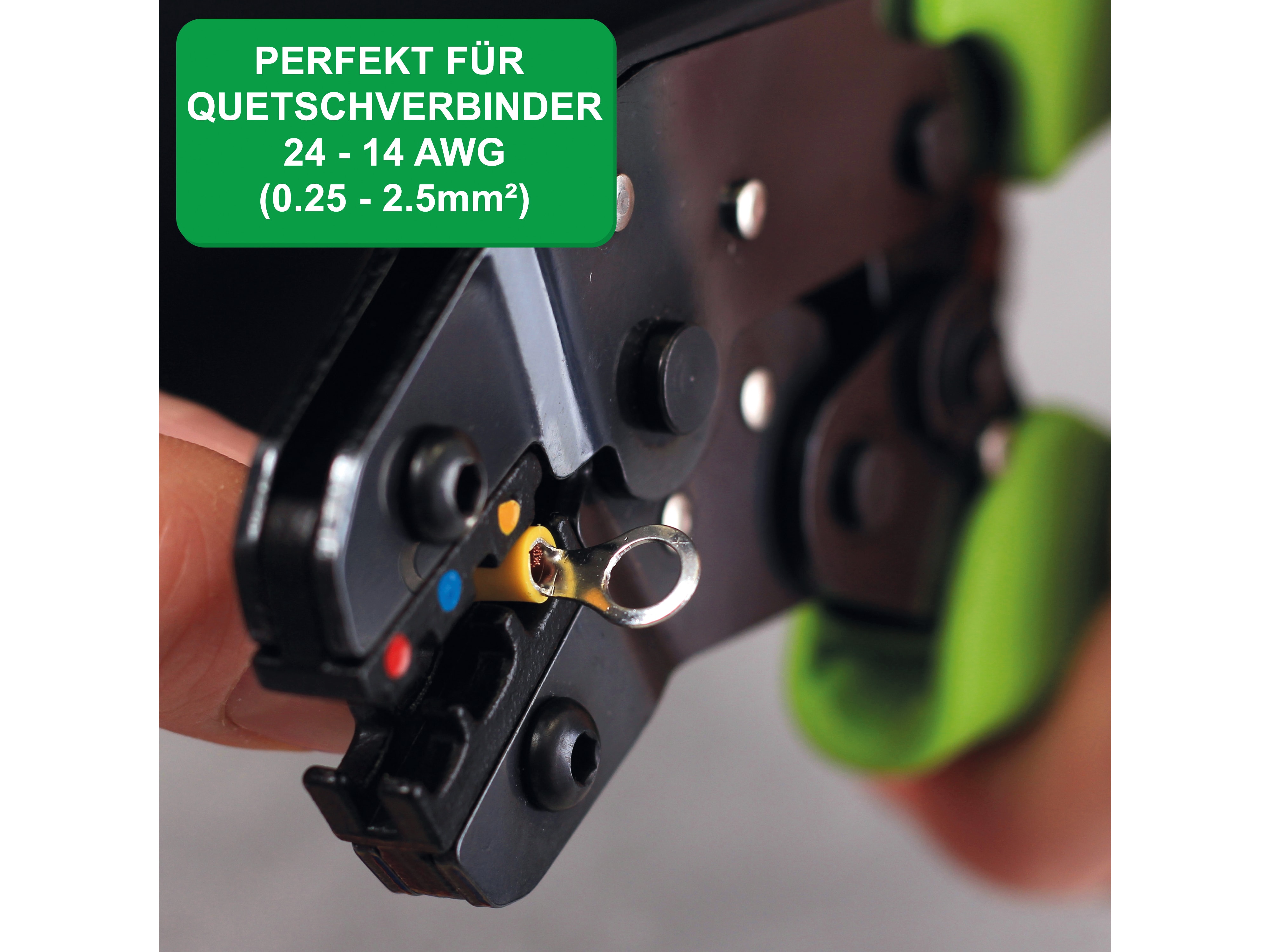 QUADRIOS Multifunktions-Crimpzange, isolierte Kabelschuhe mit Quetschverbinder-Set, 500 Stück QUADRIOS Multifunktions-Crimpzange für isolierte Kabelschuhe mit Quetschverbinder-Set