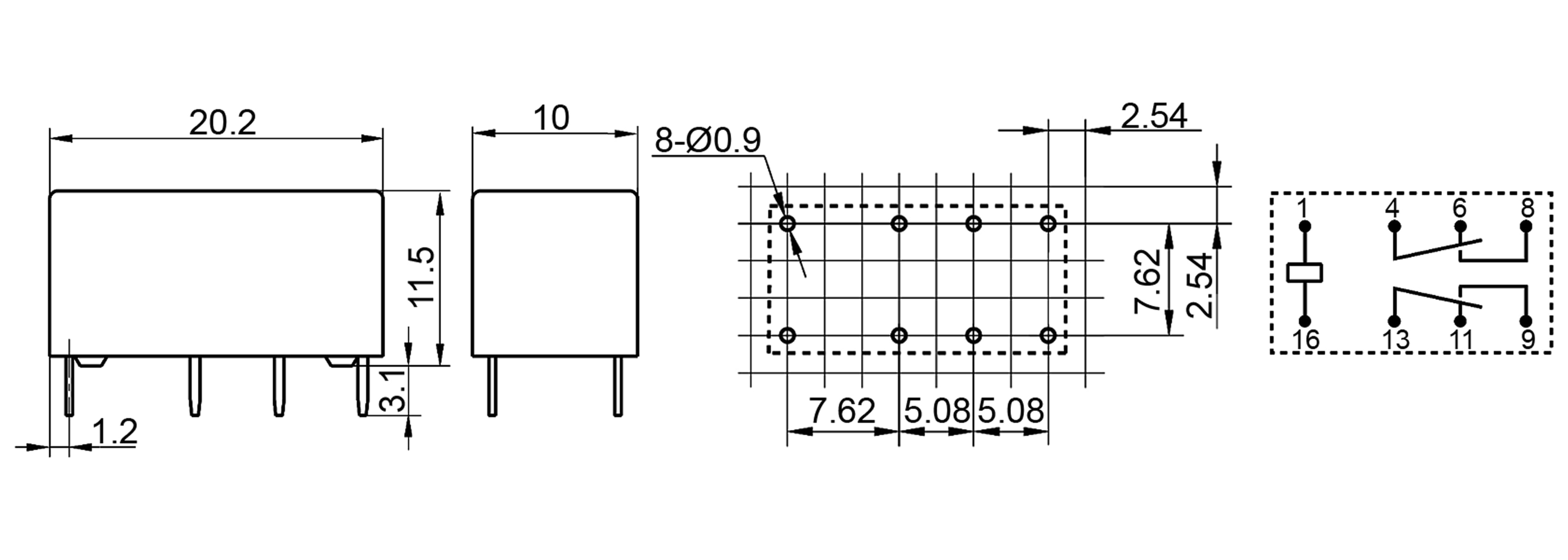 HONGFA Printrelais HFD27/012-S