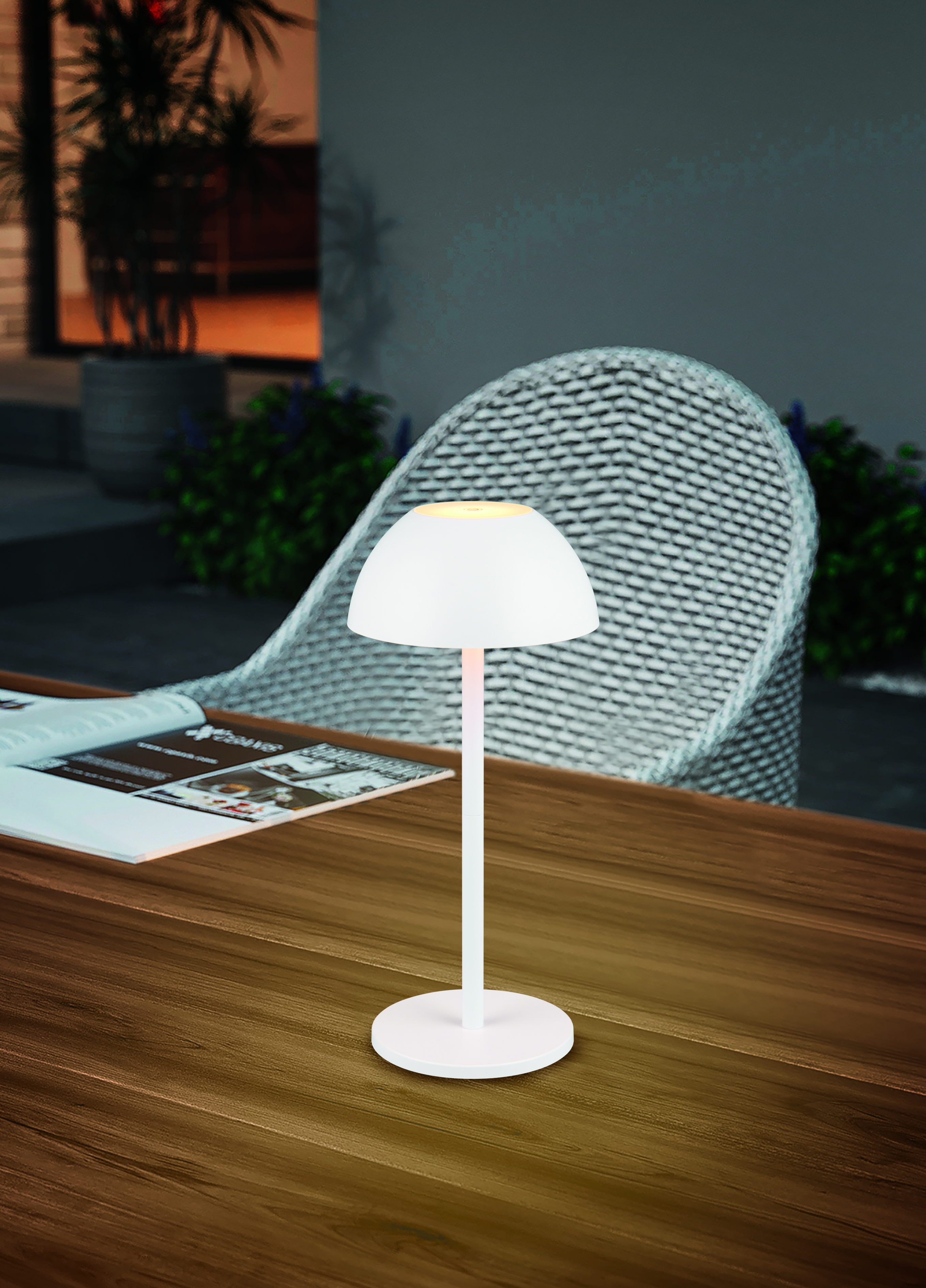 REALITY LED-Akku-Tischleuchte Ricardo R54106131 weiß, IP54, 1,7 W, 240 lm, 3000 K