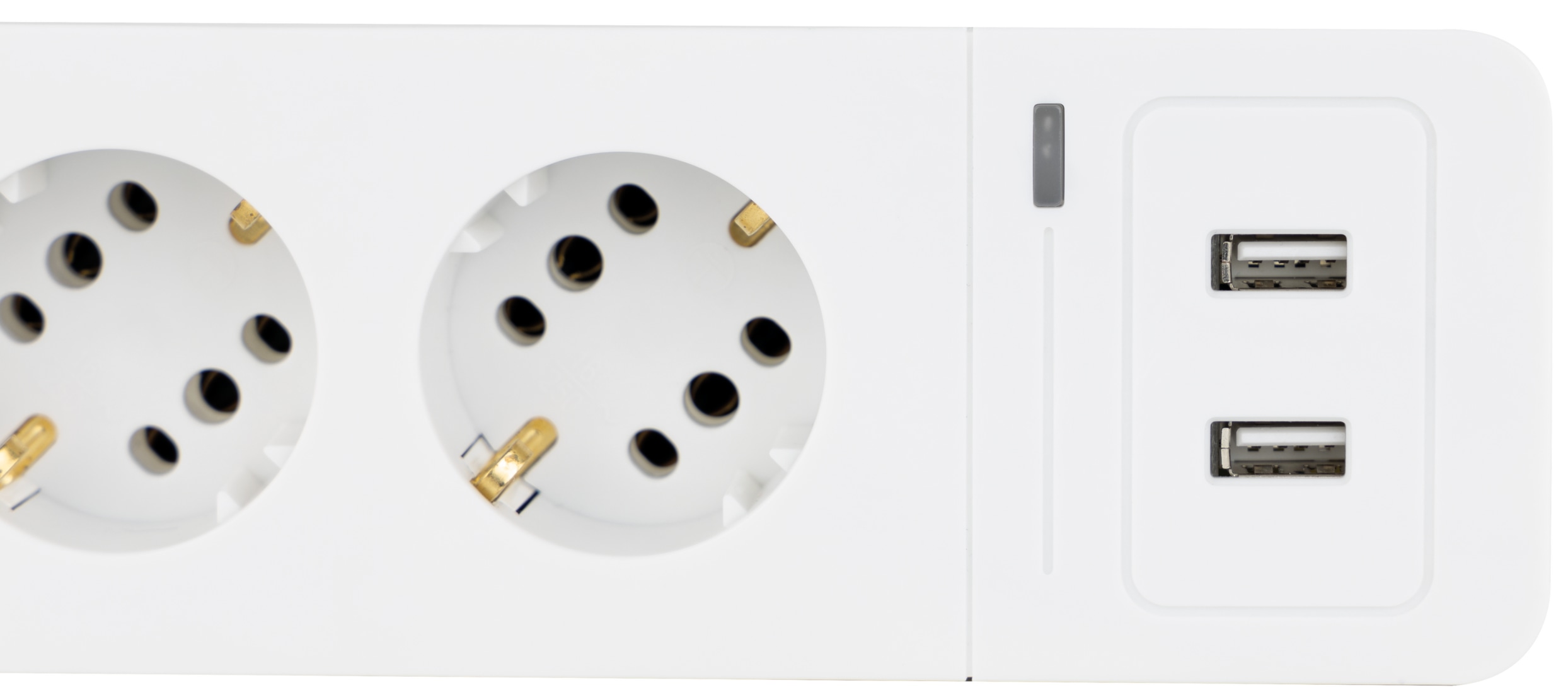 REV Steckdosenleiste Combini, 6-fach, 2x USB-A, 1,4 m, weiß/schwarz