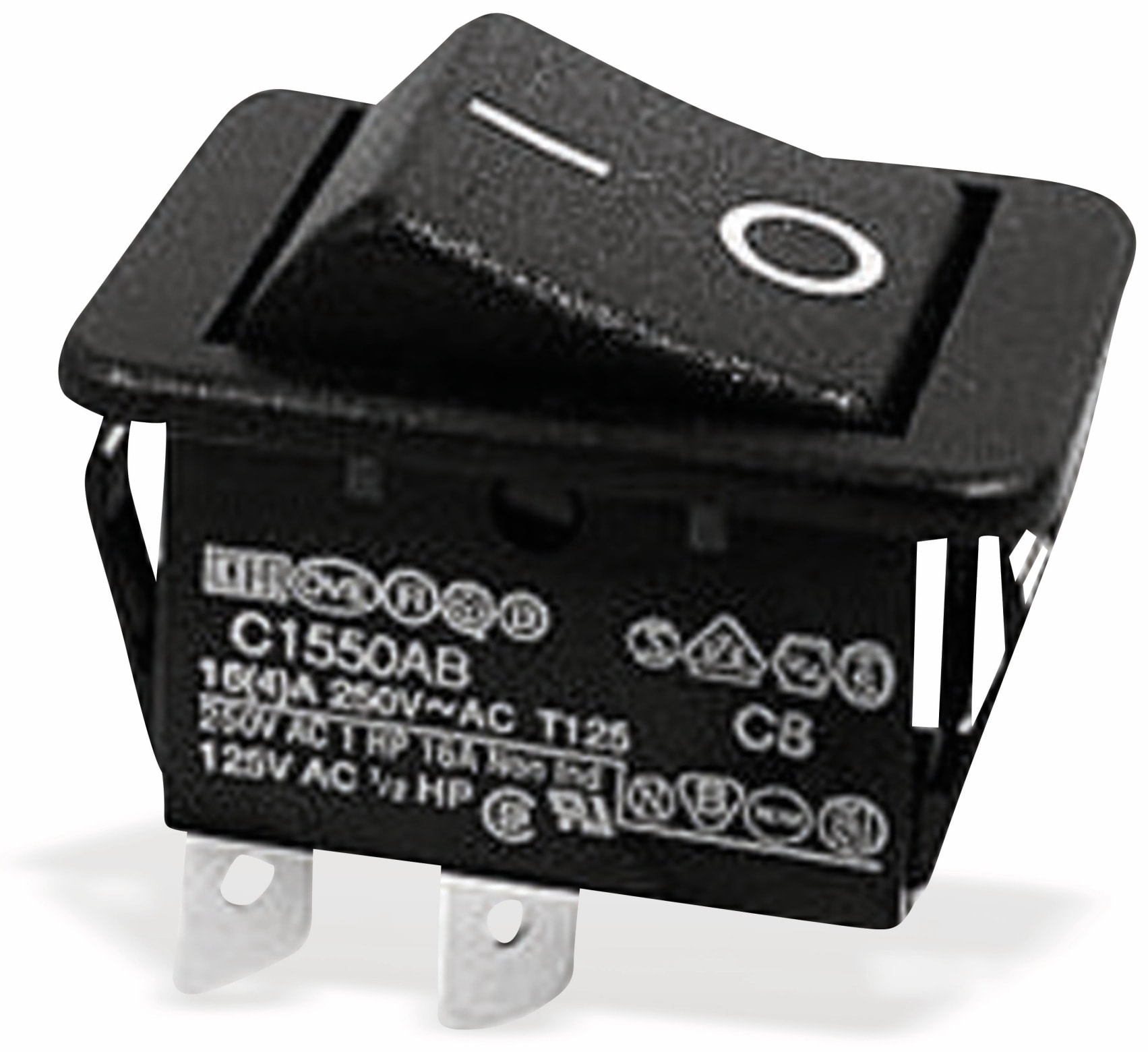 Wippenschalter 22x30mm ,2-pol., I-0